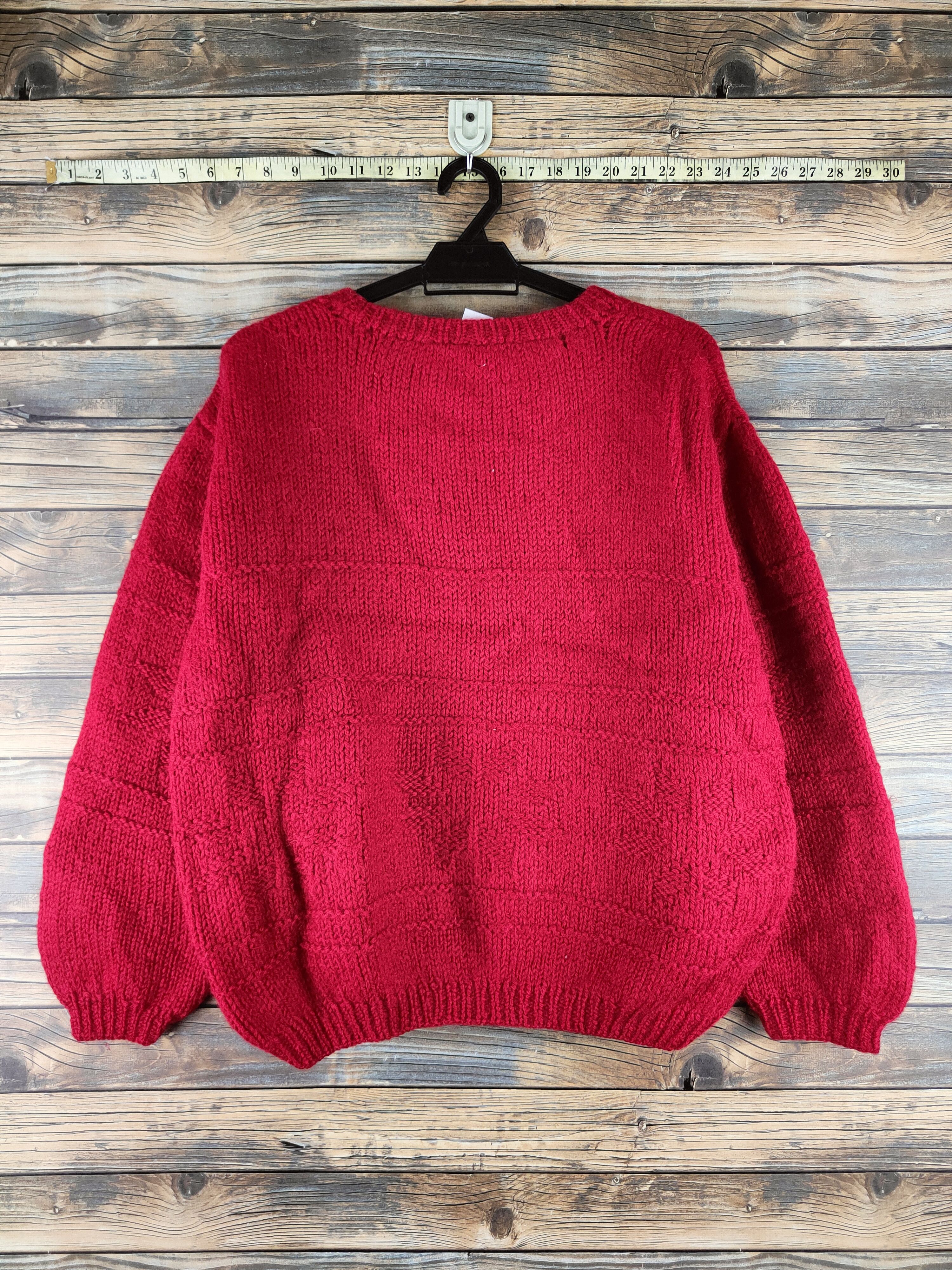 Japanese Brand DL Japan Red Knitwear Sweatshirts #46-434 Size L / US 10 / IT 46 - 7 Thumbnail