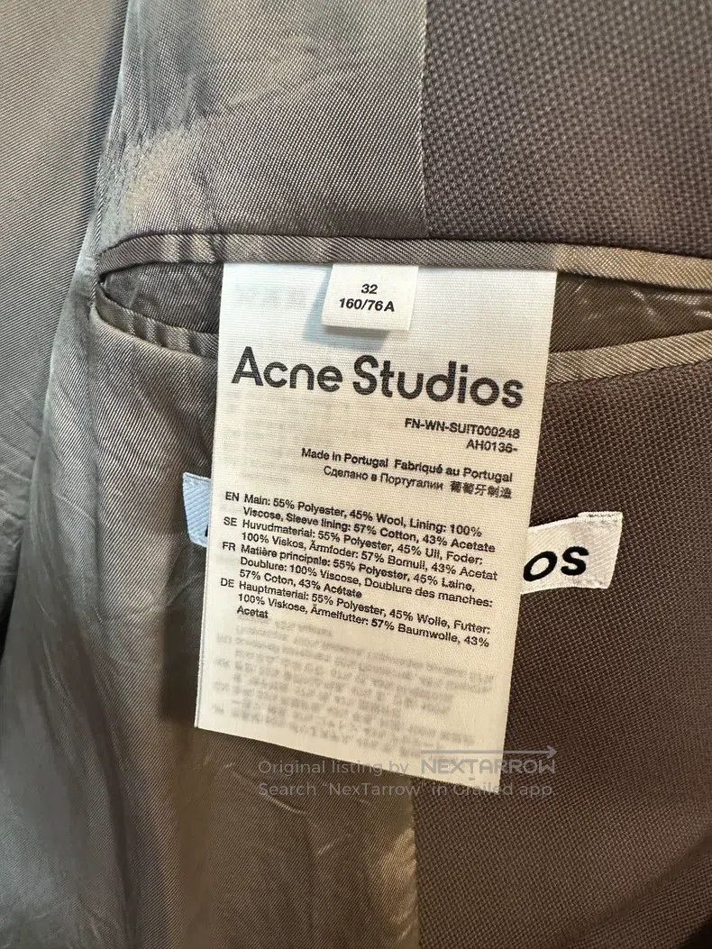 Acne Studios Acne Studios Khaki Oversized Drop Shoulder Blazer Size 4XL / US 24-26 - 3 Thumbnail