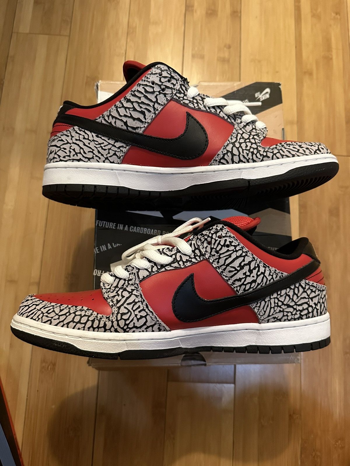 Supreme Red Cement Dunks - 2012 - sz 10