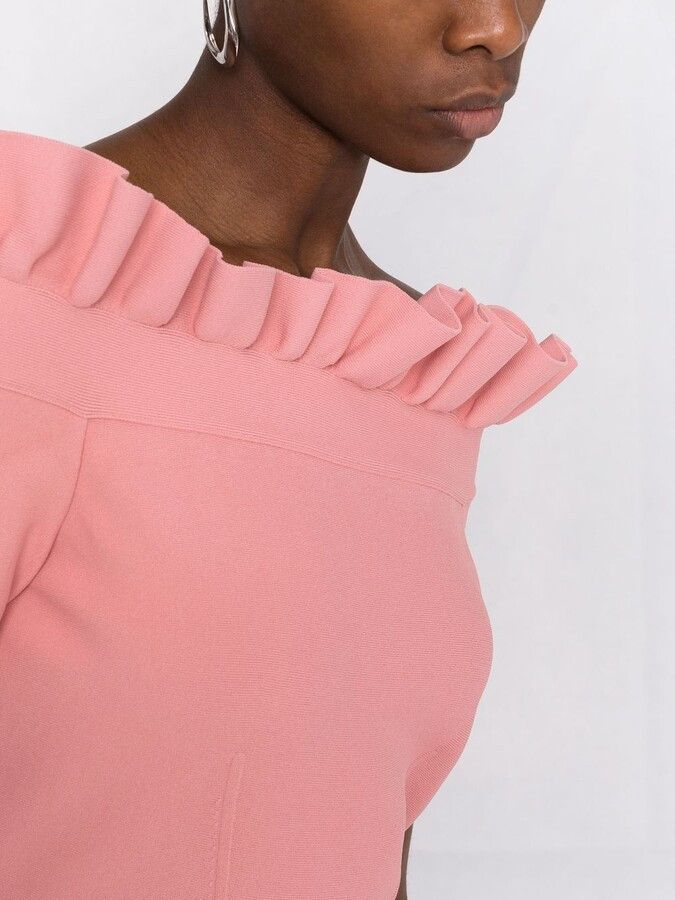 Alexander McQueen o1y0325 Mini Dress in Salmon Pink Size M / US 6-8 / IT 42-44 - 3 Thumbnail