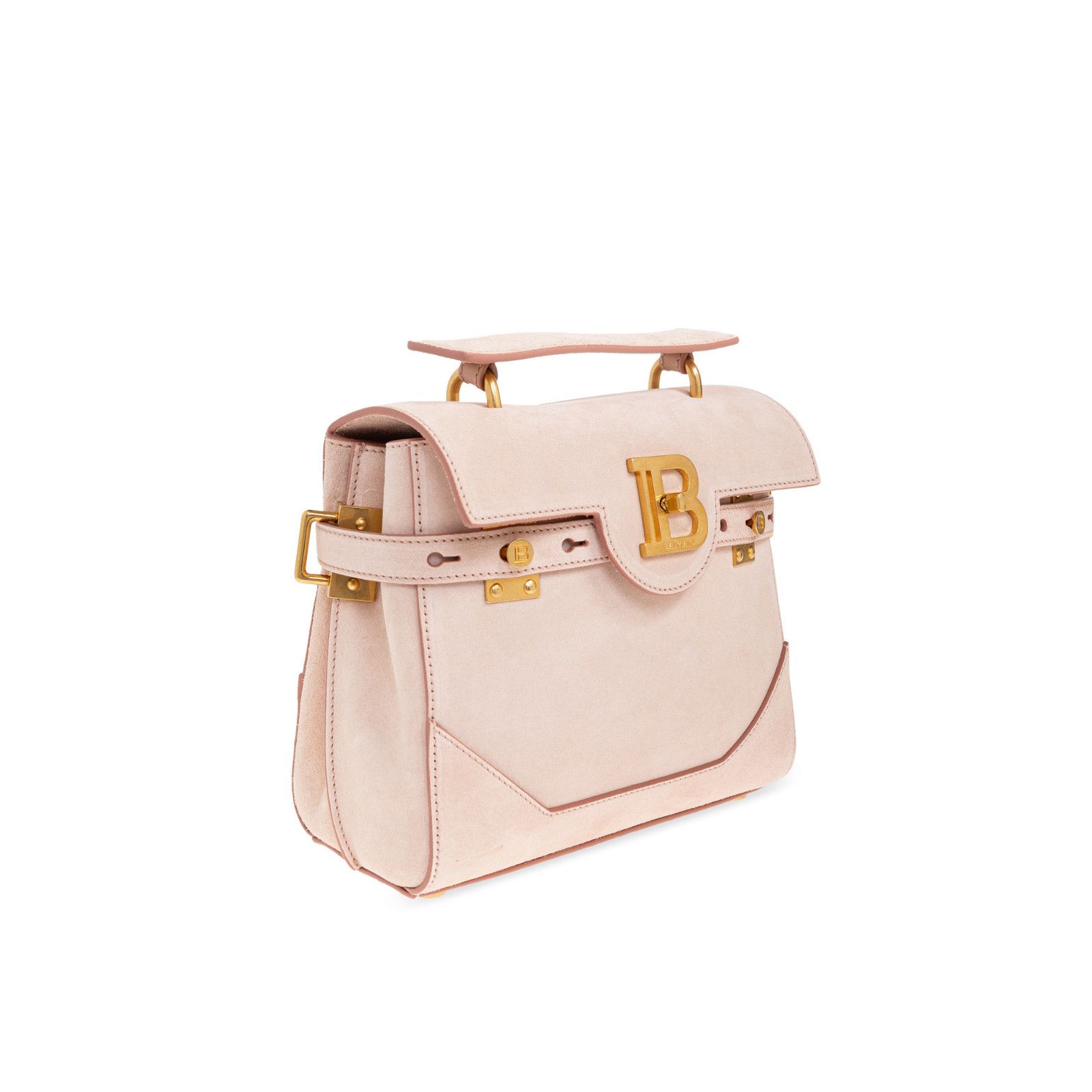 Balmain BALMAIN B-Buzz 23 Pink Suede Top Handle Bag New & Authentic Size ONE SIZE - 3 Thumbnail