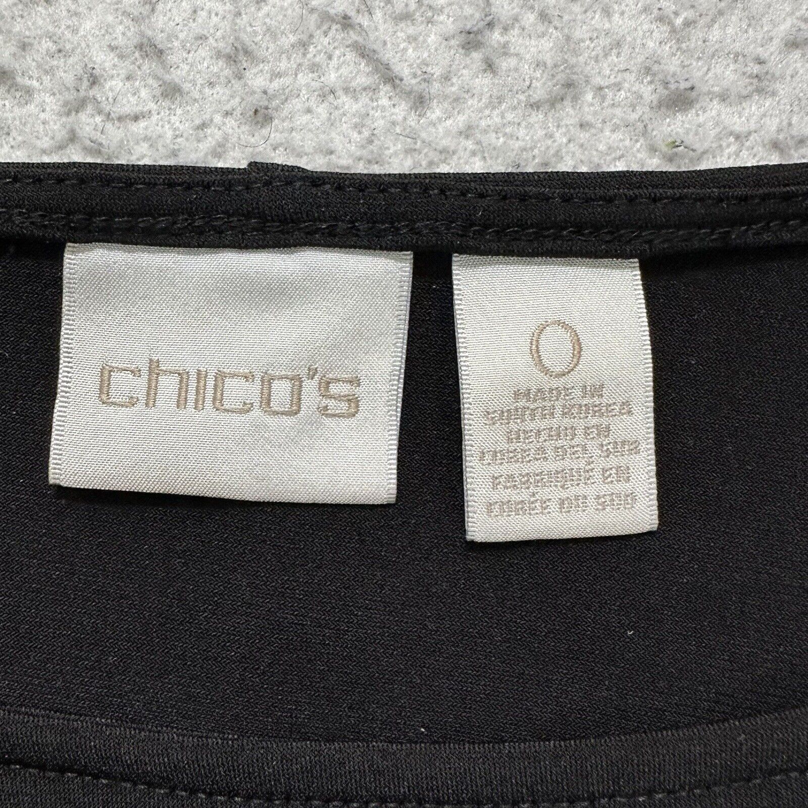 Chicos Chico's Small Black Drape Flutter Sleeve Pullover Blouse Size S / US 4 / IT 40 - 3 Thumbnail
