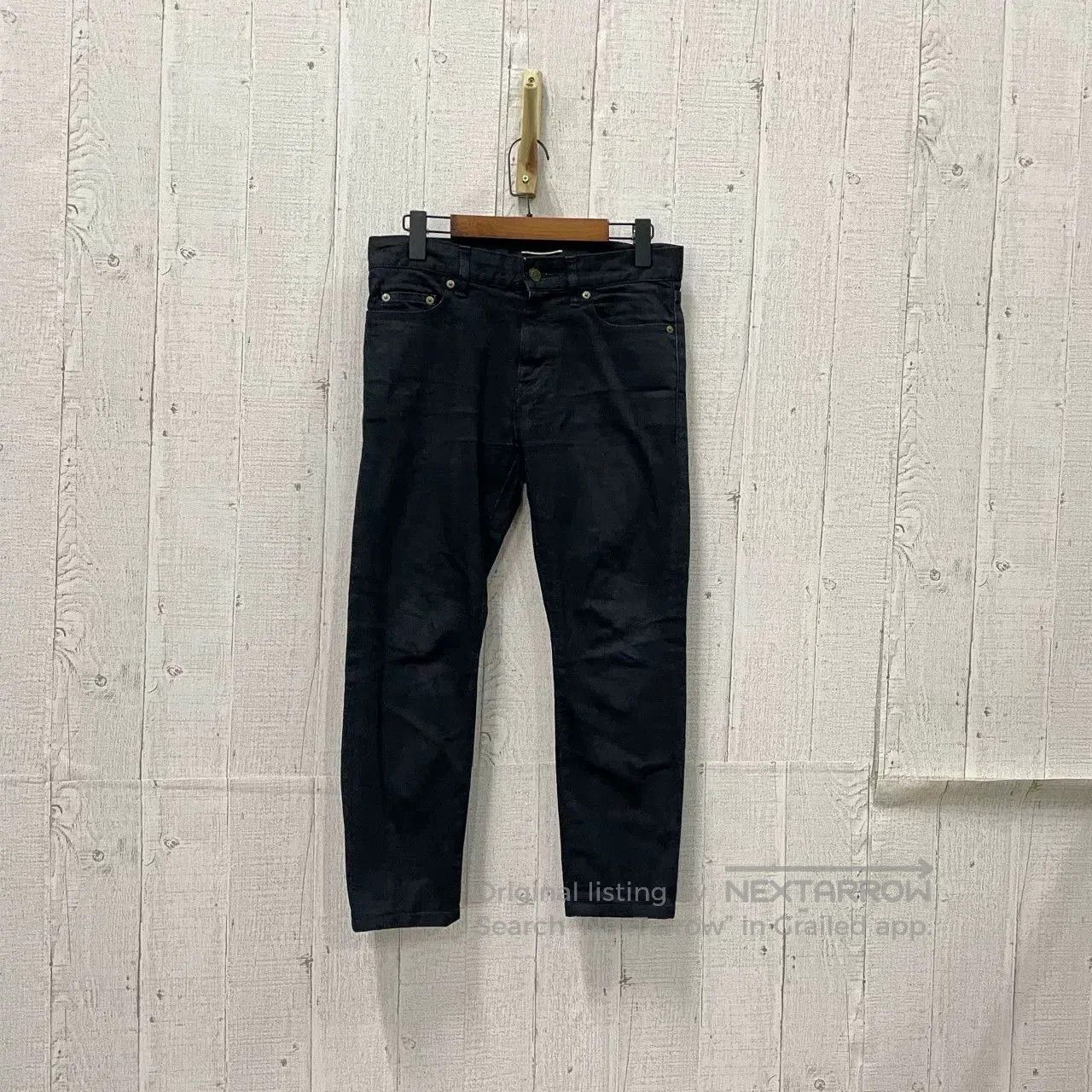 saint laurent black denim pants size 28.