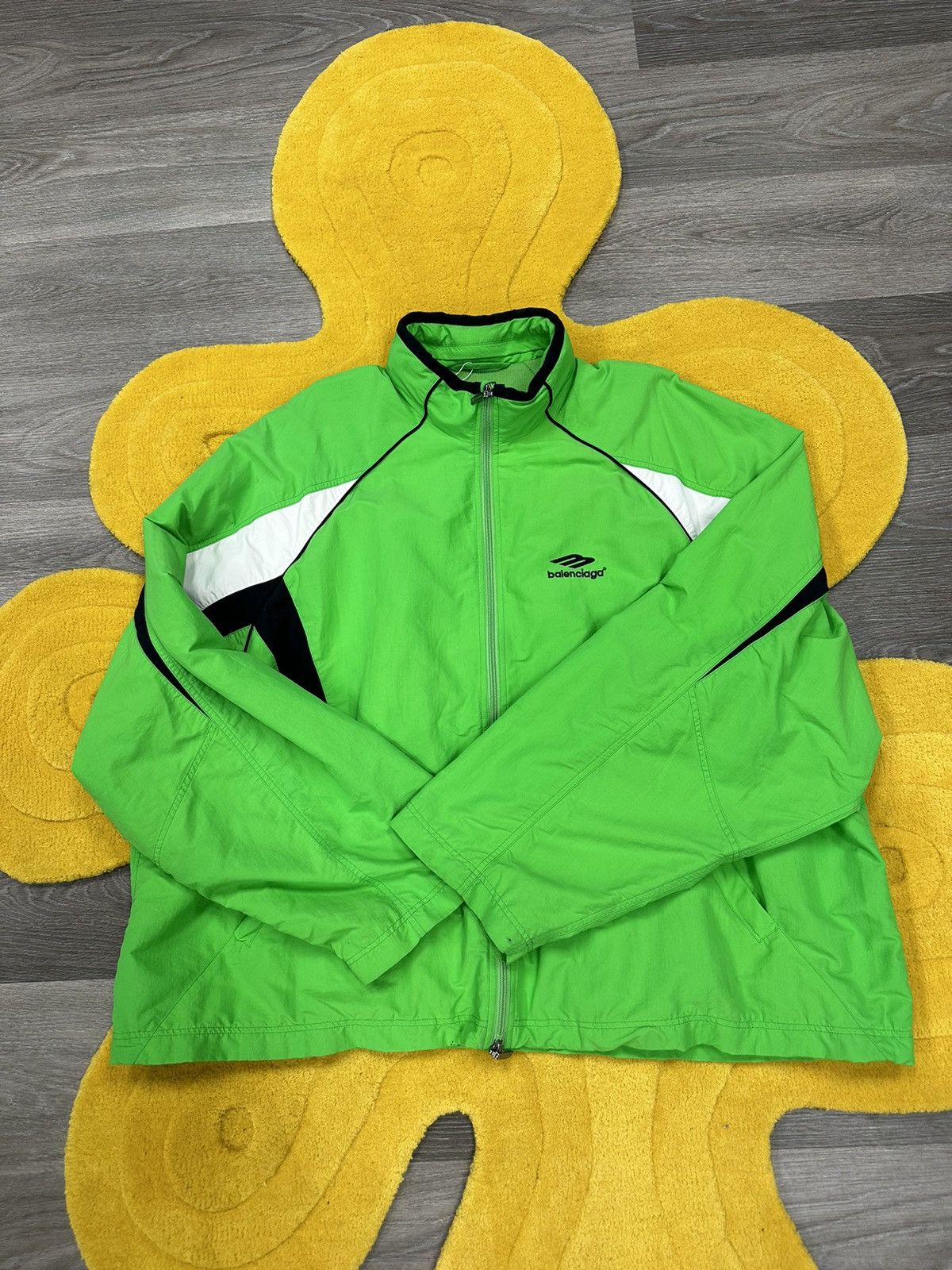 image of Balenciaga Oversized Green Zip Up Jacket, Men's (Size Small)