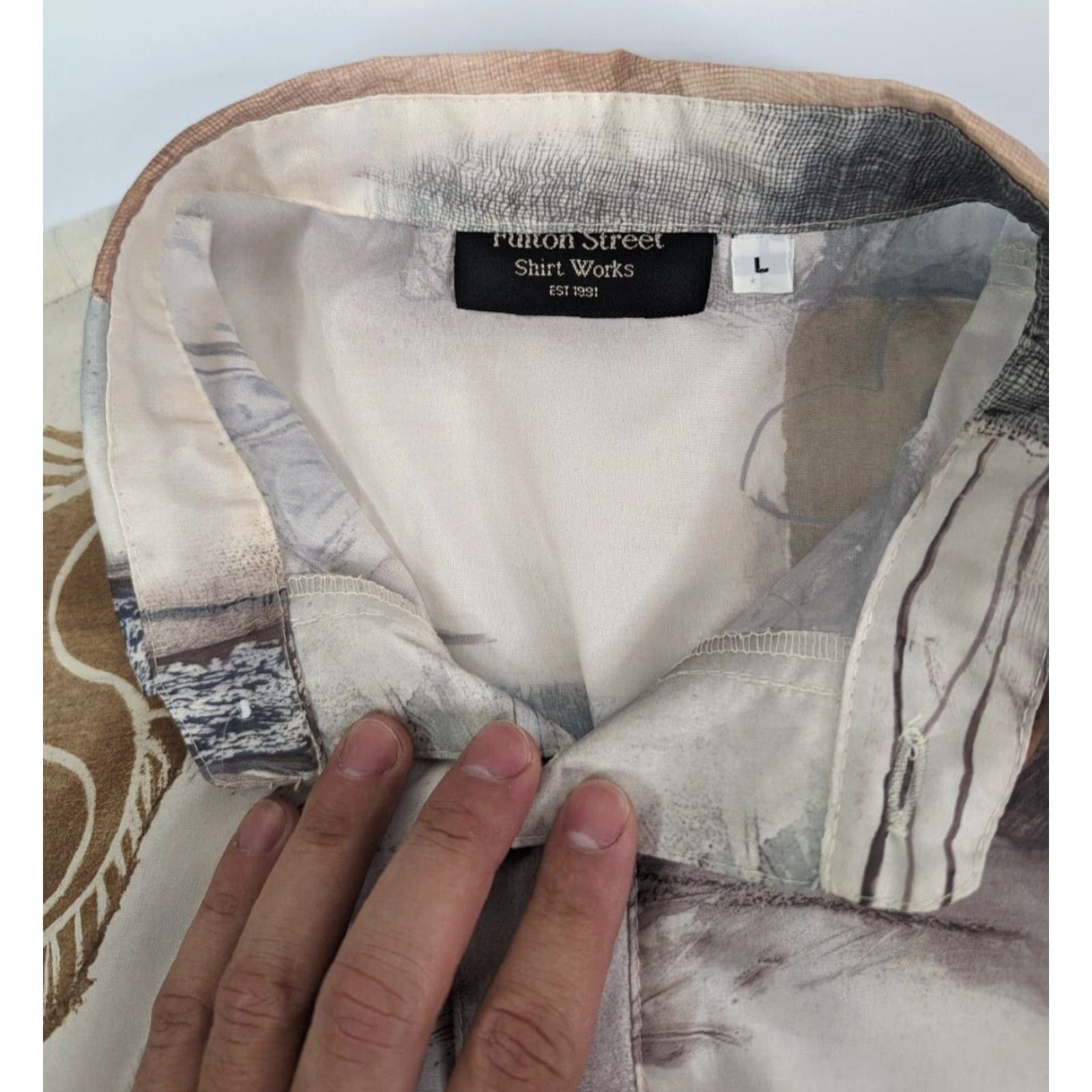 Vintage VINTAGE Fulton Street Polo Shirt Mens Large Beige Geometric Blocks 70s 80s Retro USA Casual Activewear Golf Walking Size US L / EU 52-54 / 3 - 7 Thumbnail