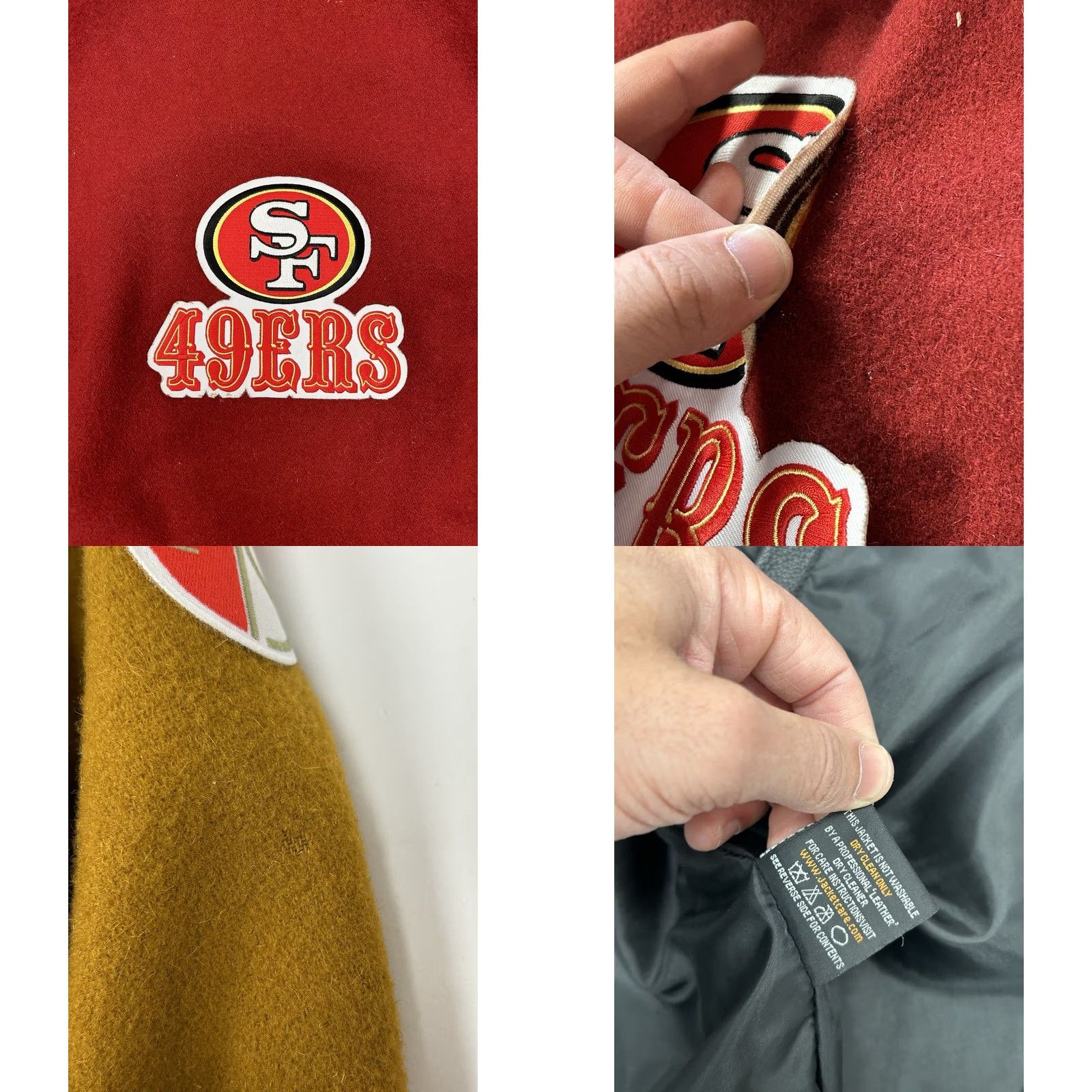 Vintage VINTAGE Stewart & Strauss Varsity Jacket San Francisco 49ers NFL Coat With Hood Adult Medium Black Size US M / EU 48-50 / 2 - 10 Thumbnail