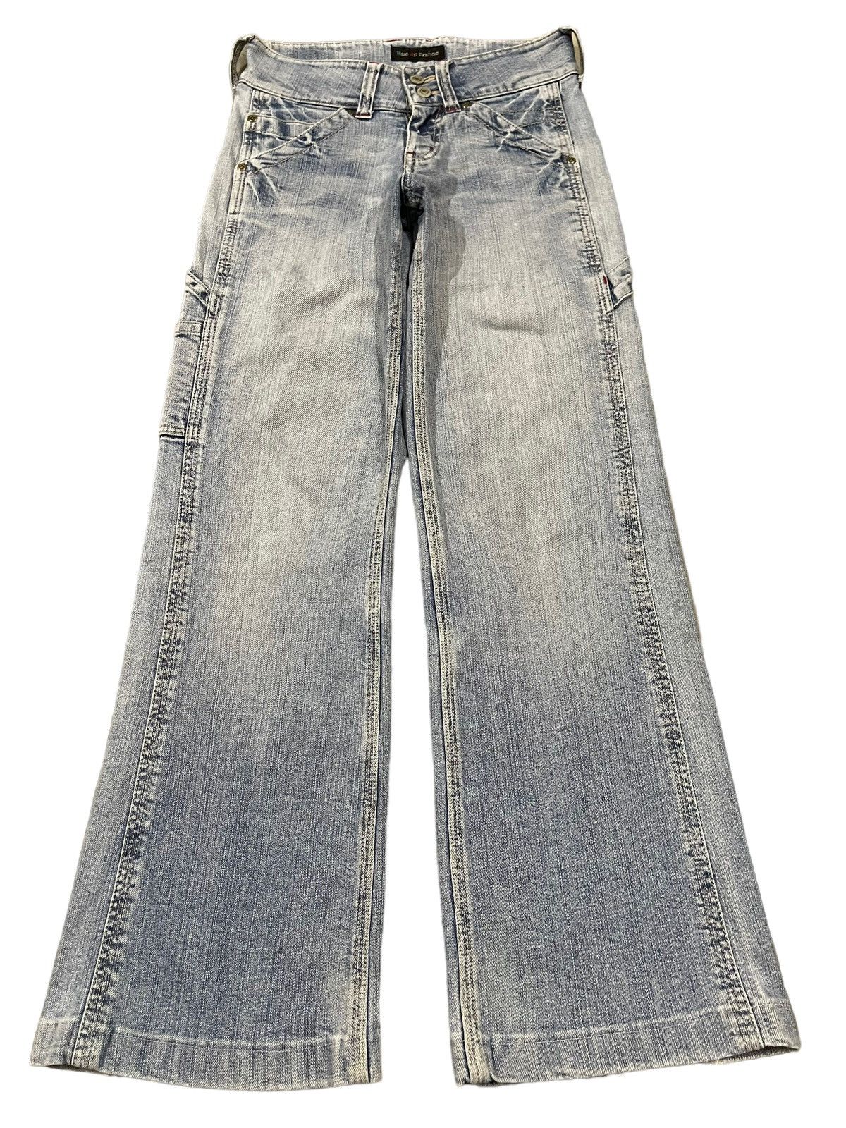 14th Addiction Vintage Rue De France Blue Wash Style Wide Leg Jeans Size US 28 / EU 44 - 1 Thumbnail