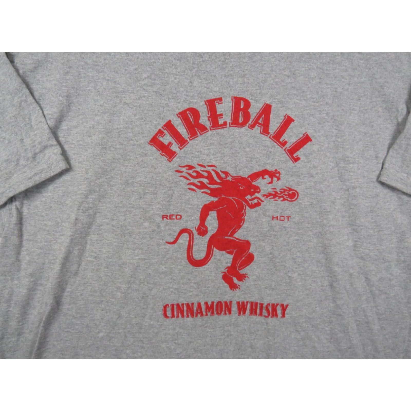 Vintage WTF Fireball Cinnamon Whiskey Graphic T-shirt Men L Red Hot Gray Yellow Crew Neck Short Sleeve Logo Cotton All Seasons T-Shirt Mens Size US L / EU 52-54 / 3 - 2 Thumbnail