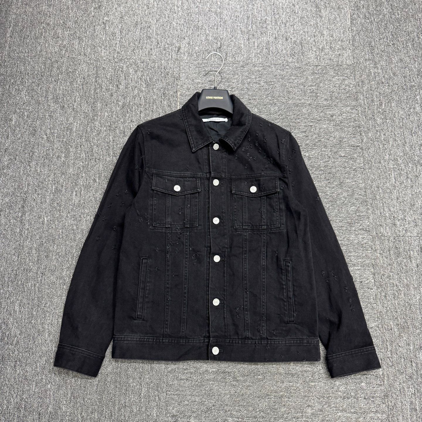 Givenchy Black Distressed Denim Jacket Size US M / EU 48-50 / 2 - 1 Thumbnail