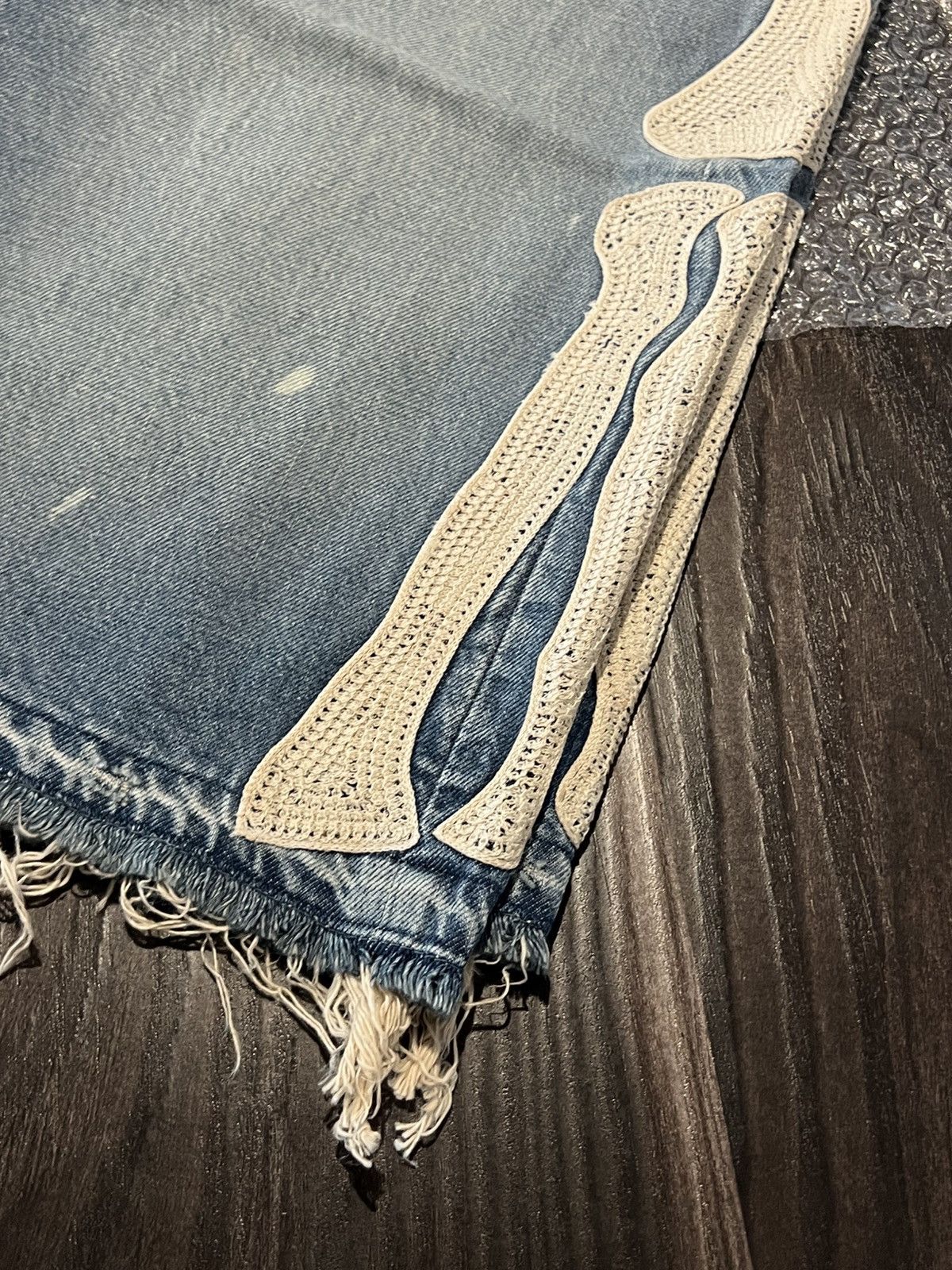 Kapital Kapital 14oz Denim 5P Short Pants (Bone Embroidery) Size US 34 / EU 50 - 9 Thumbnail