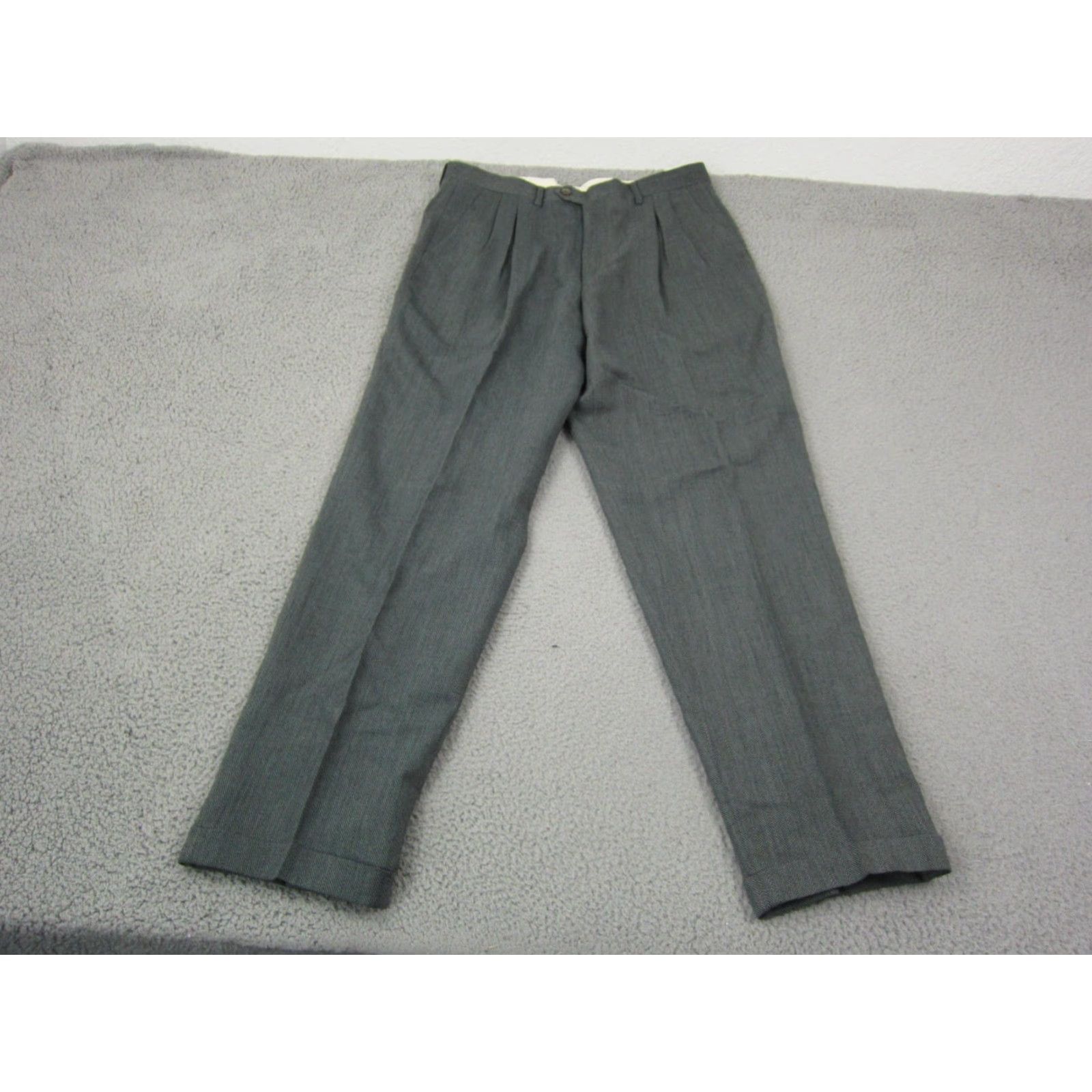 Vintage VINTAGE Pietro Chiara Nobile Pants Mens 36 x 30 Gray Wool Zip Dress Pants 100% Wool Houndstooth Mens Size US 36 / EU 52 - 4 Thumbnail