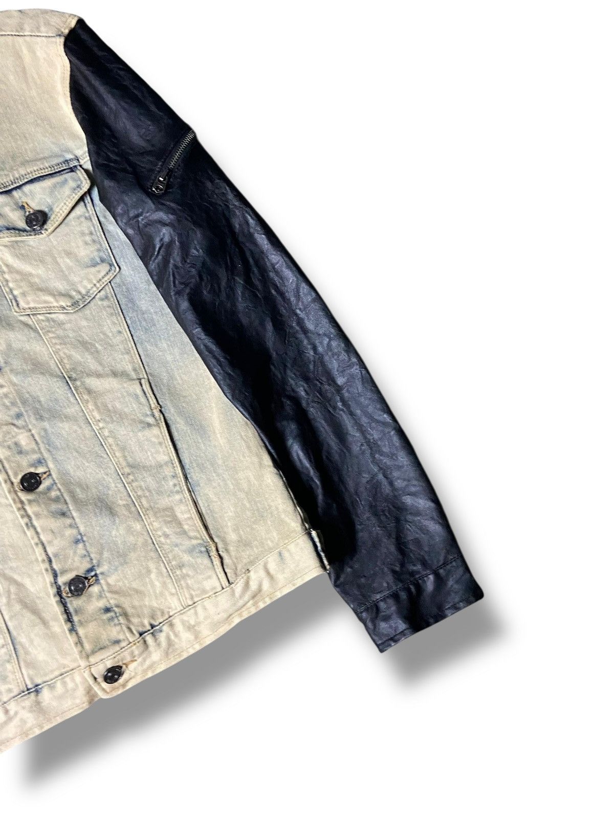 Zara Zara Man Couture Denim Jacket with Leather Sleeve (156) Size US M / EU 48-50 / 2 - 4 Thumbnail