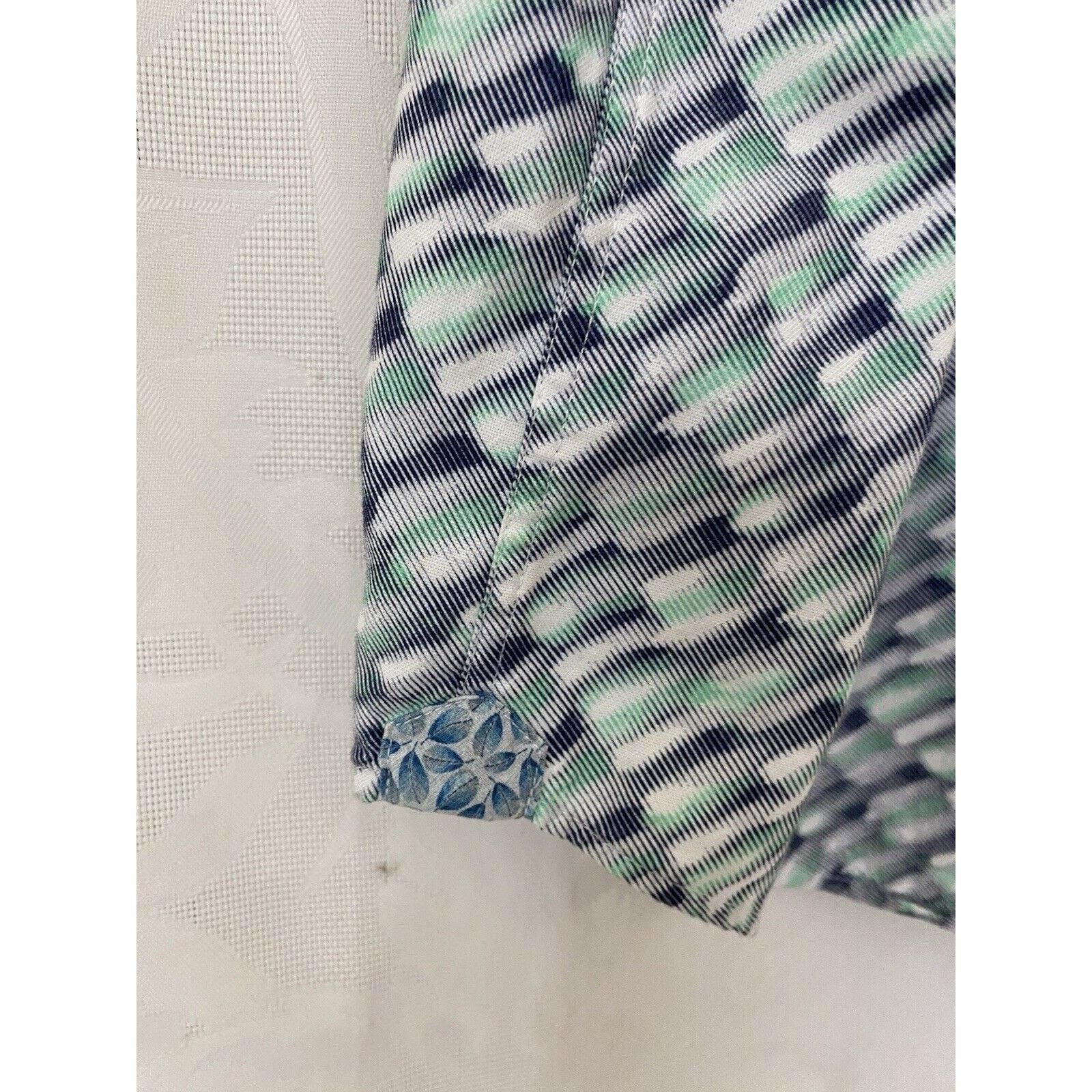 Robert Graham Robert Graham Shirt Button Down Short Sleeve Green Blue 2XL Size US XXL / EU 58 / 5 - 4 Thumbnail