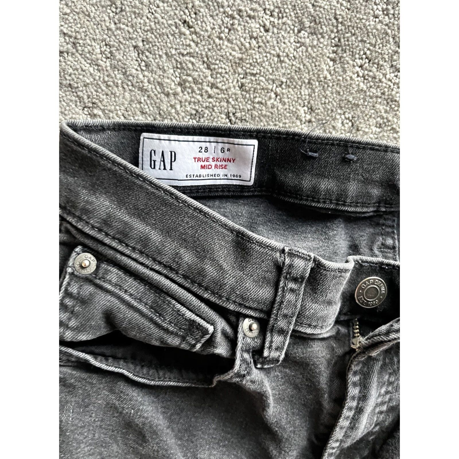 Gap Gap Jeans 28 / 6R Regular Women Black Wash Stretch Denim Skinny Pants Size 28" / US 6 / IT 42 - 5 Thumbnail
