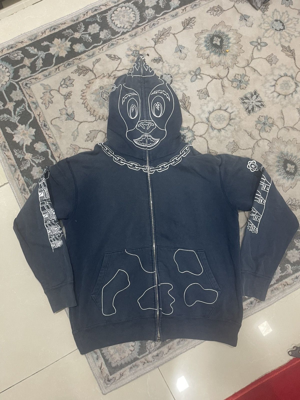 Bape Bape Holstein Full Zip Hoodie Navy Cow A Bathing Ape Size US L / EU 52-54 / 3 - 3 Thumbnail