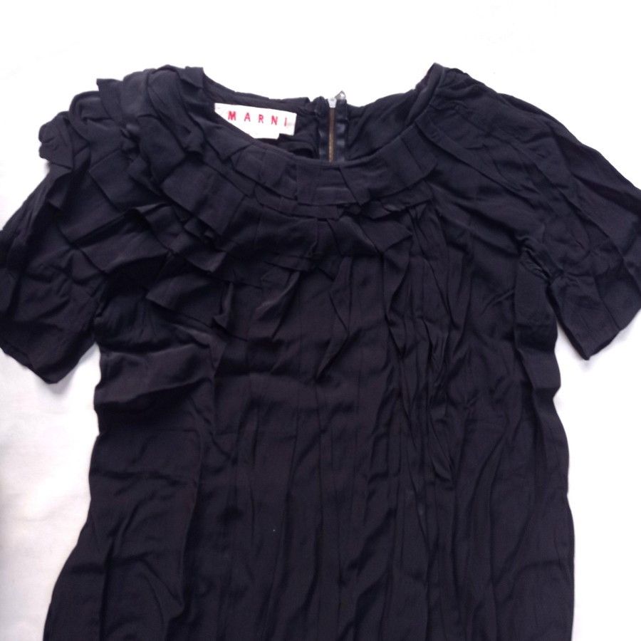Marni marni made in italy pleats midi dress pleated viscose Size S / US 4 / IT 40 - 2 Thumbnail