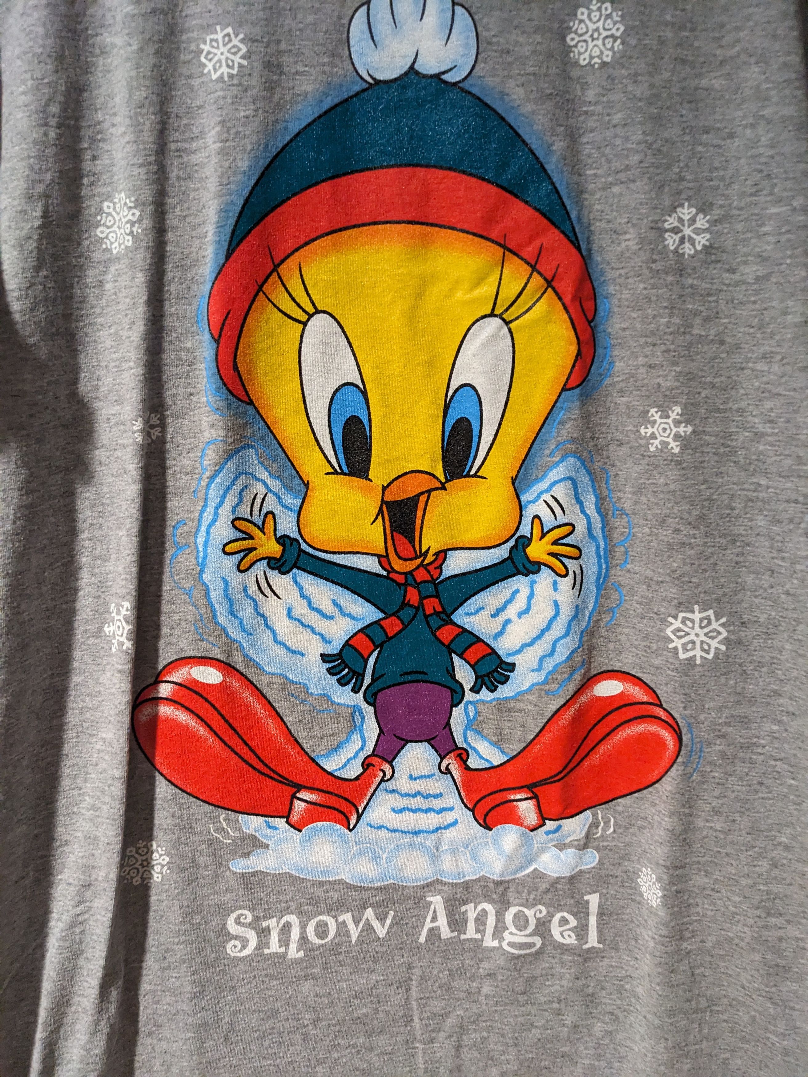 Cartoon Network × Vintage Vintage 90s Tweety Bird Snow Angel Looney Tunes T-Shirt Size US XXL / EU 58 / 5 - 2 Thumbnail