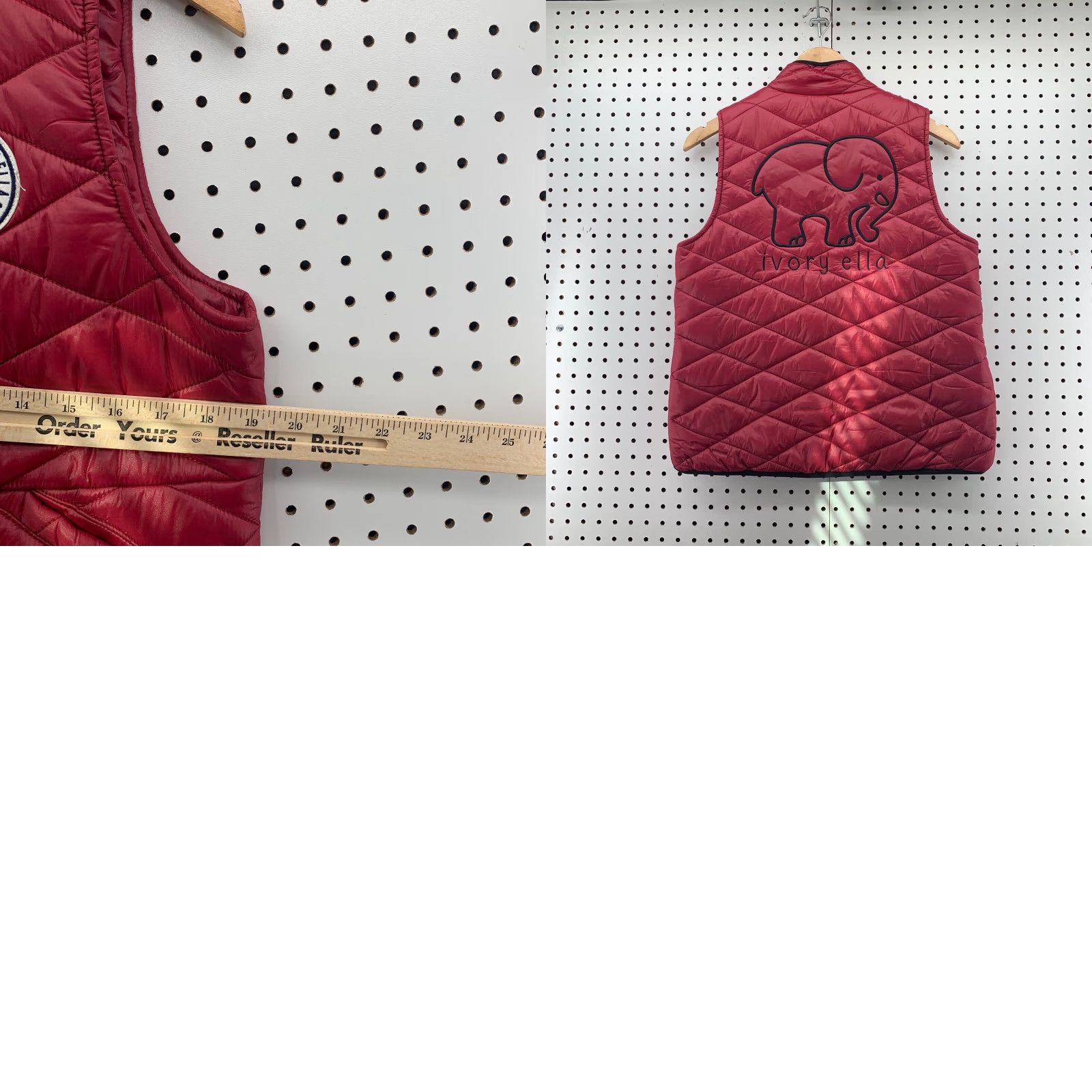 Vintage VINTAGE Ivory Ella Puffer Vest Womens M Red Quilted Sleeveless Lightweight Block Style 19x24 Mens Womens Size M / US 6-8 / IT 42-44 - 8 Thumbnail