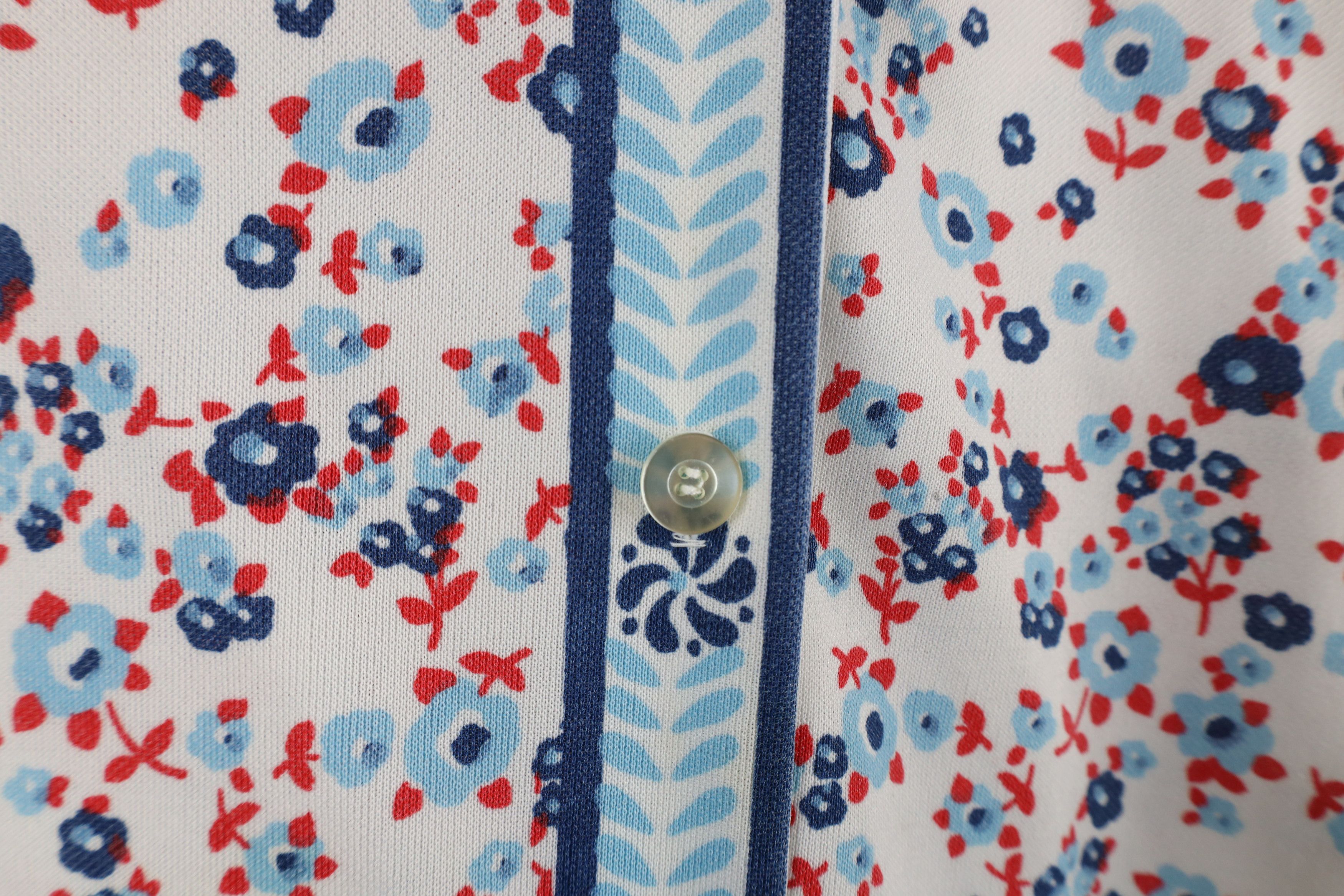 Vintage Vintage 70s Mid Century Modern MCM Knit Flower Button Shirt Size M / US 6-8 / IT 42-44 - 4 Thumbnail