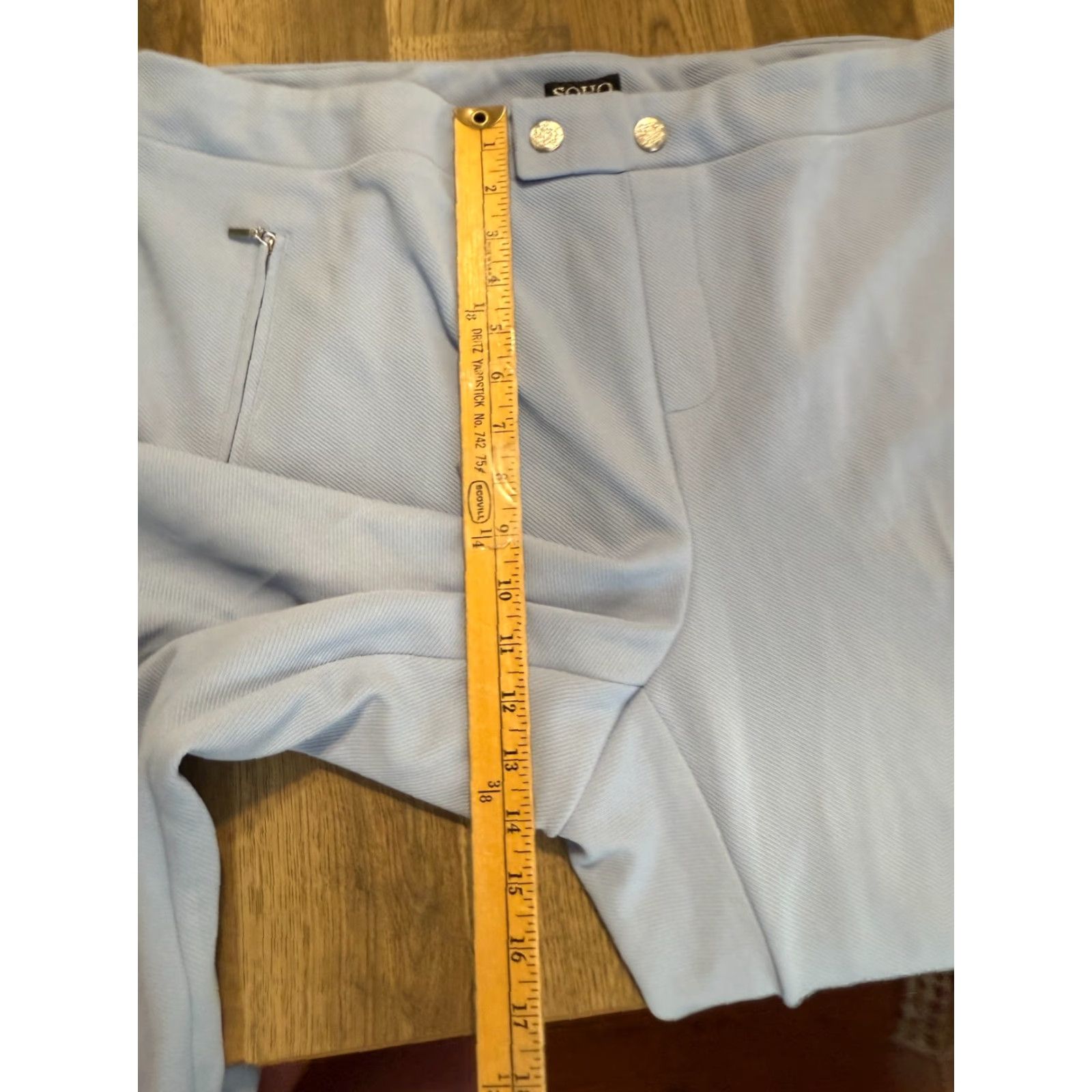 Vintage SOHO Pants Women's 3X Blue Light Wash Pull On Zip Pockets Dress Pants Size 40" / US 18 - 7 Thumbnail