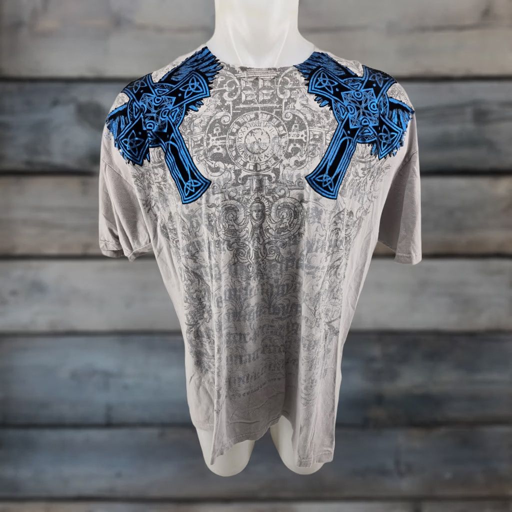 Carbon VINTAGE Carbon Black Conviction Cross Wings AOP Mens T-Shirt 2XL Gray Size US XXL / EU 58 / 5 - 1 Thumbnail