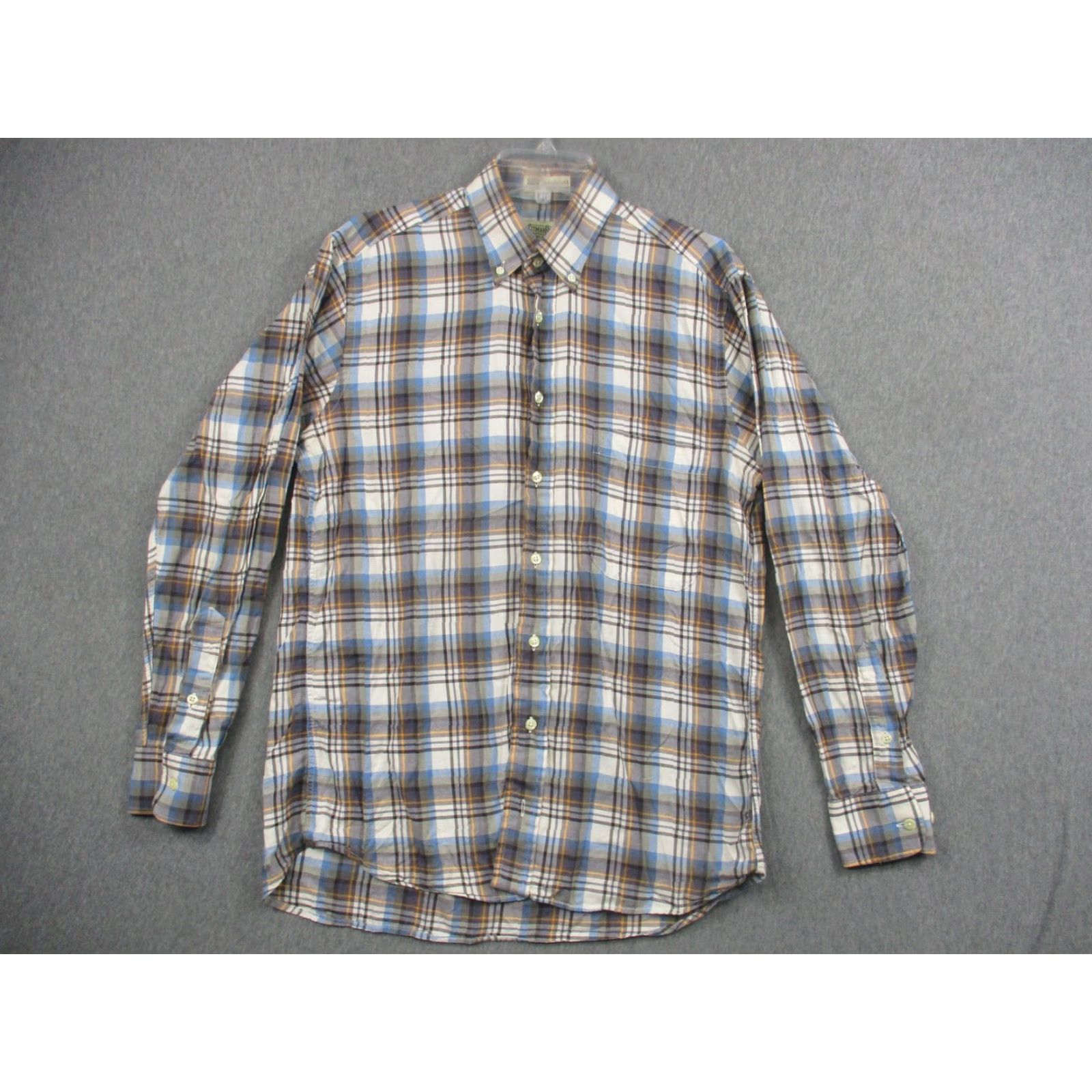 Vintage VINTAGE Gitman Bros Shirt Mens M Blue Brown Plaid Button-Down Made USA Cotton Size US M / EU 48-50 / 2 - 2 Thumbnail