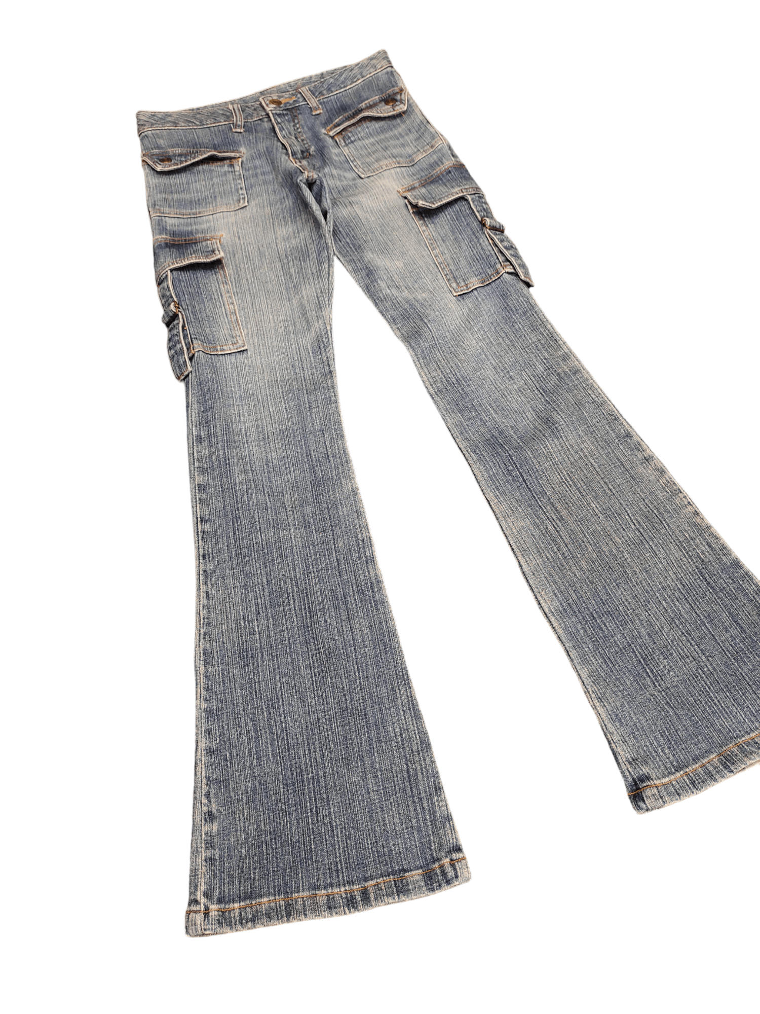 GOSTAR DE FUGA Flare Jeans Japan Cargo Faded Low Rise Boot Cut Y2k Goa Size US 27 - 3 Thumbnail