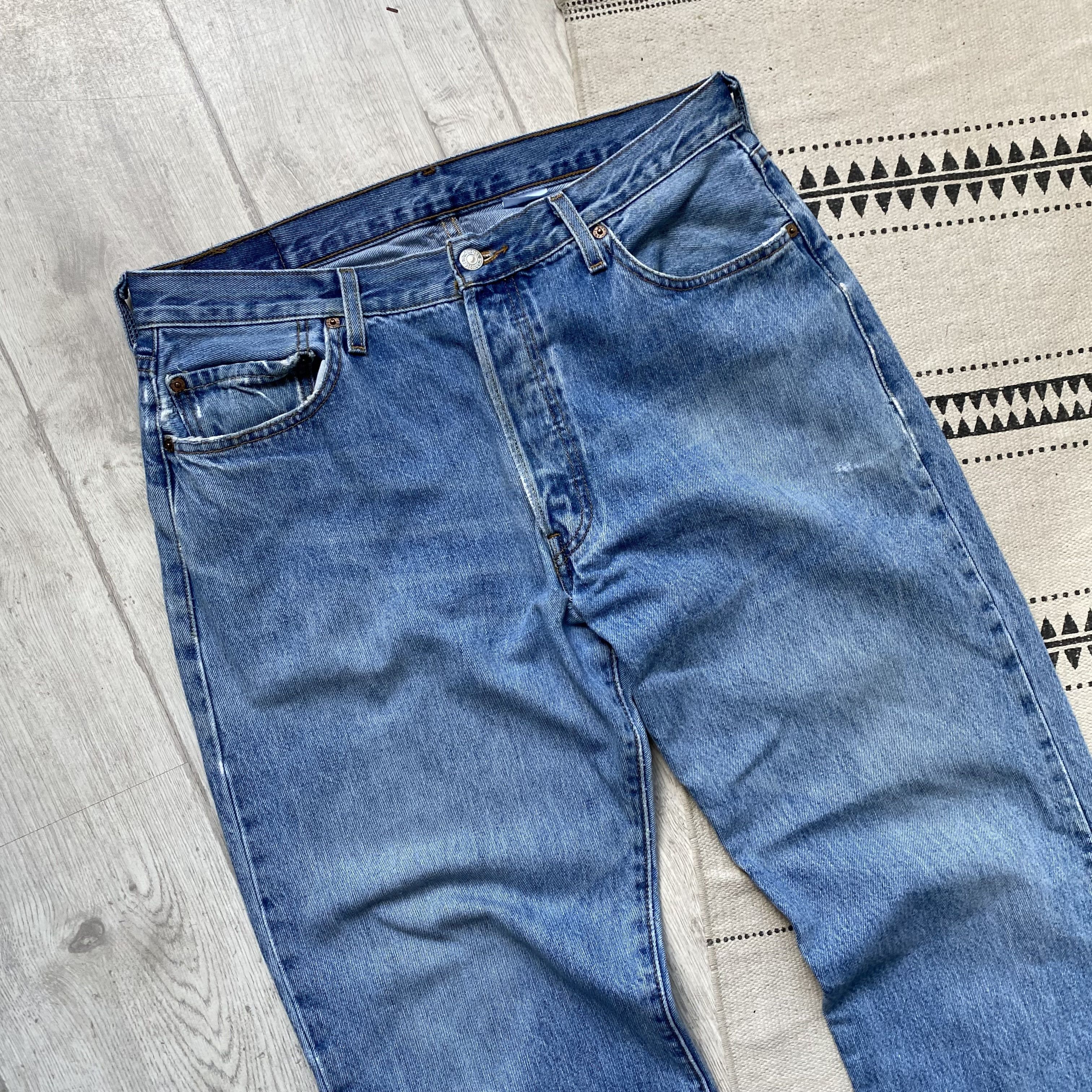 Levi's Vintage Clothing 👖 Vintage 90's Levis 501 jeans Distressed Denim pants Y2K Size US 34 / EU 50 - 2 Thumbnail