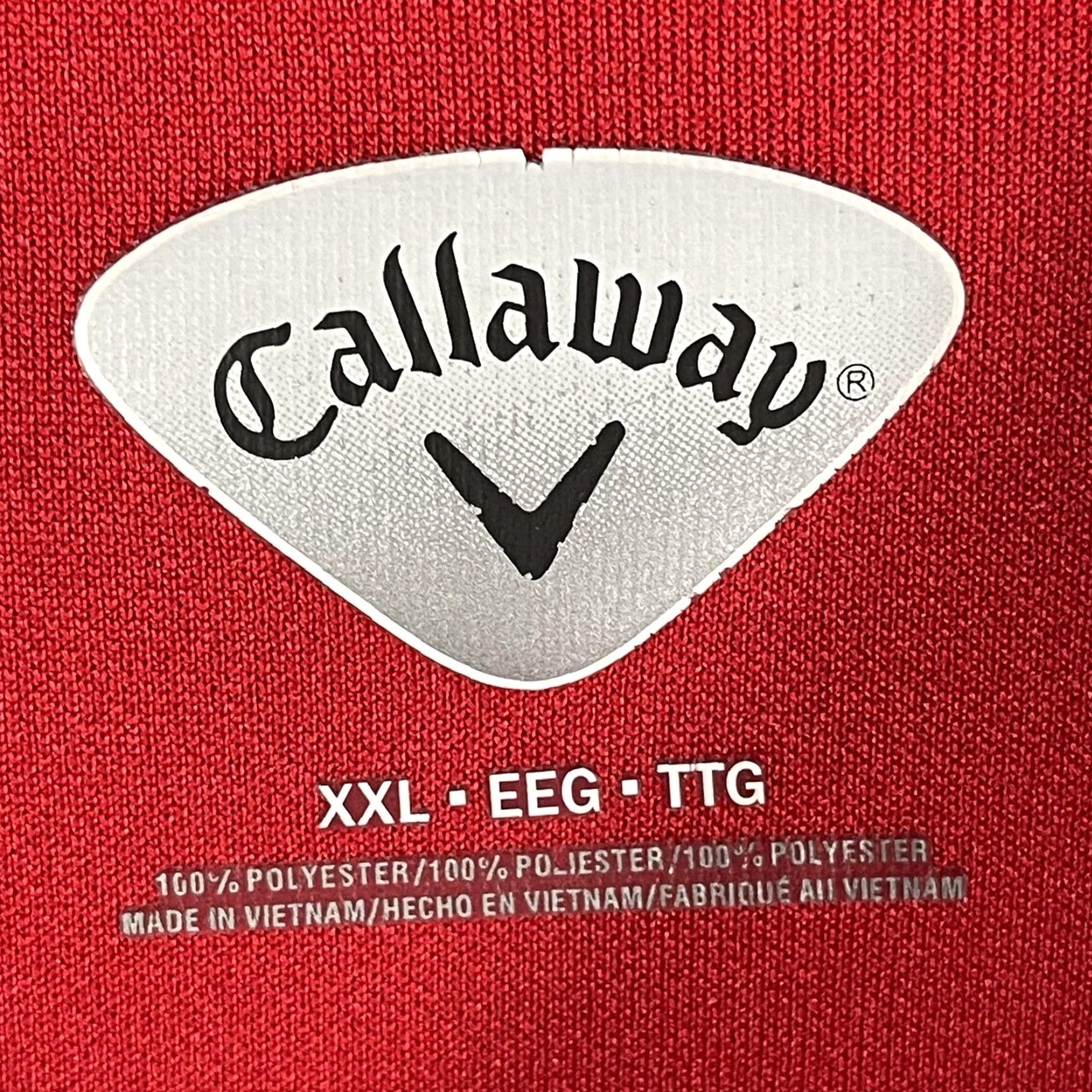 Callaway Callaway Polo Shirt Mens 2XL Red Performance Golf Short Sleeve Striped Contrast Chest Right Sleeve Polo Man Mens Size US XXL / EU 58 / 5 - 4 Thumbnail
