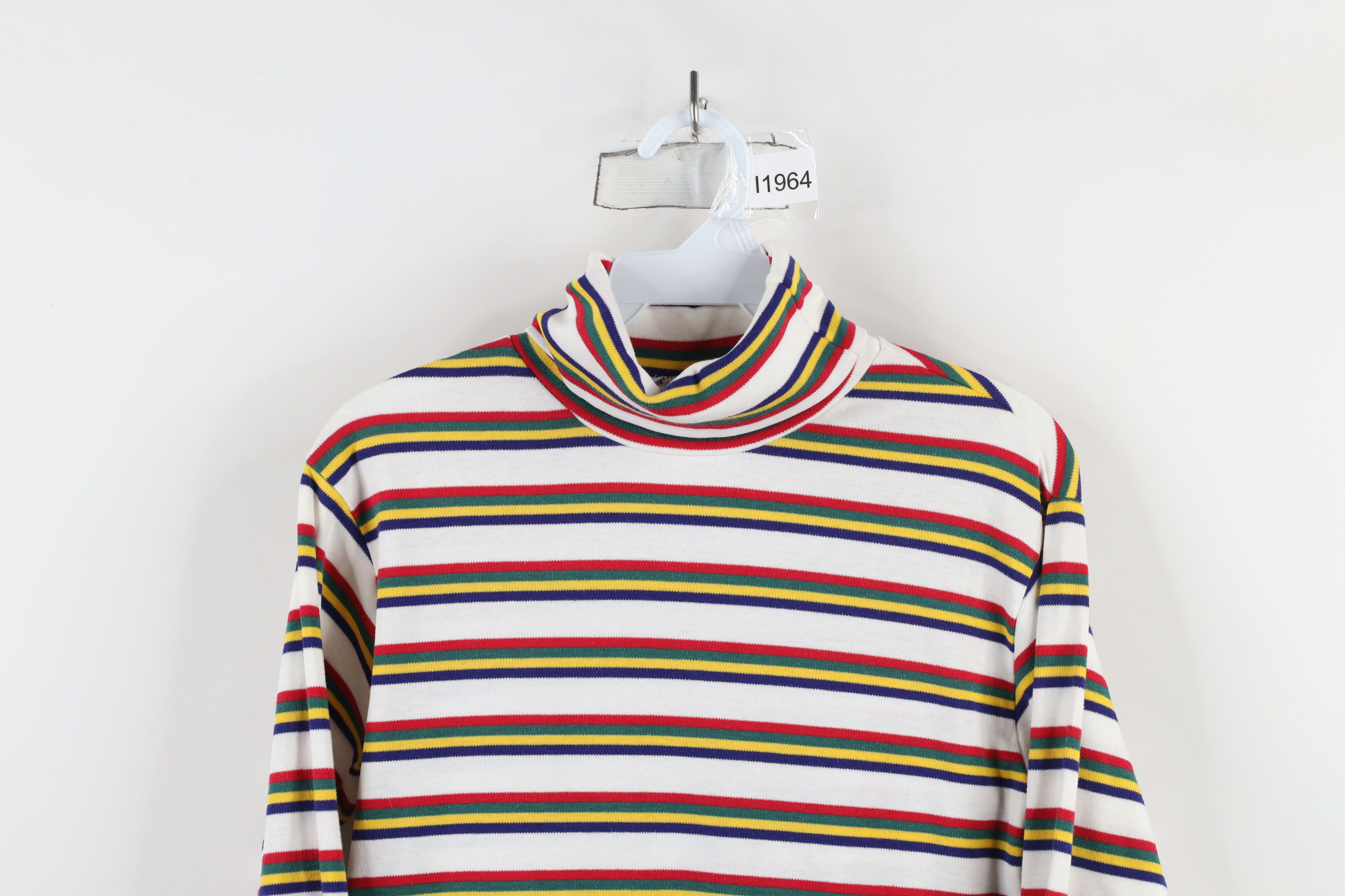 Vintage Vintage 90s Streetwear Striped Turtleneck T-Shirt USA Size S / US 4 / IT 40 - 2 Thumbnail
