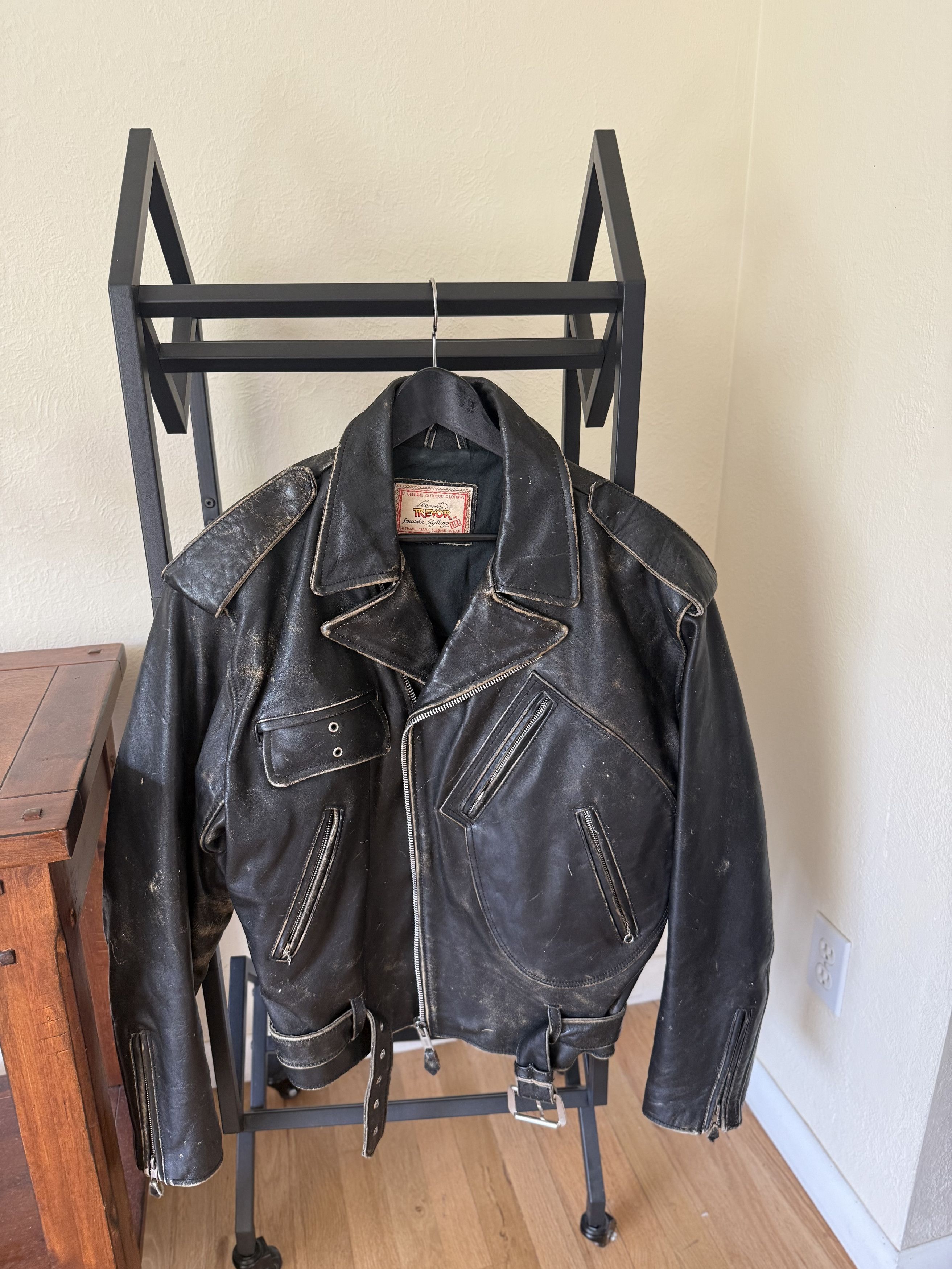Other Vintage Lee Trevor Leather Motorcycle Jacket — Patina | Grailed