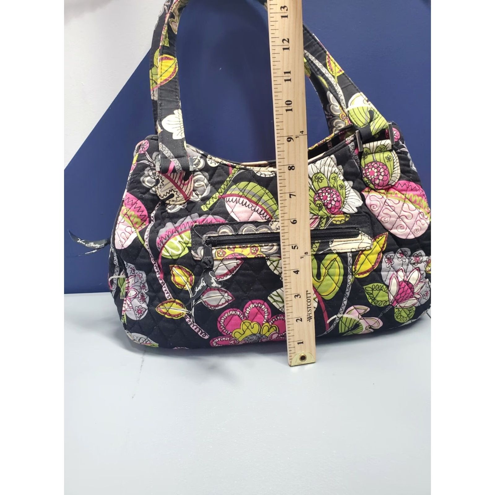 Vera Bradley Vera Bradley Tote Handbag Womens Black Multi Moon Blooms Floral Quilted Tote Medium Casual Formal Shoulder Strap Mens? Size ONE SIZE - 4 Thumbnail