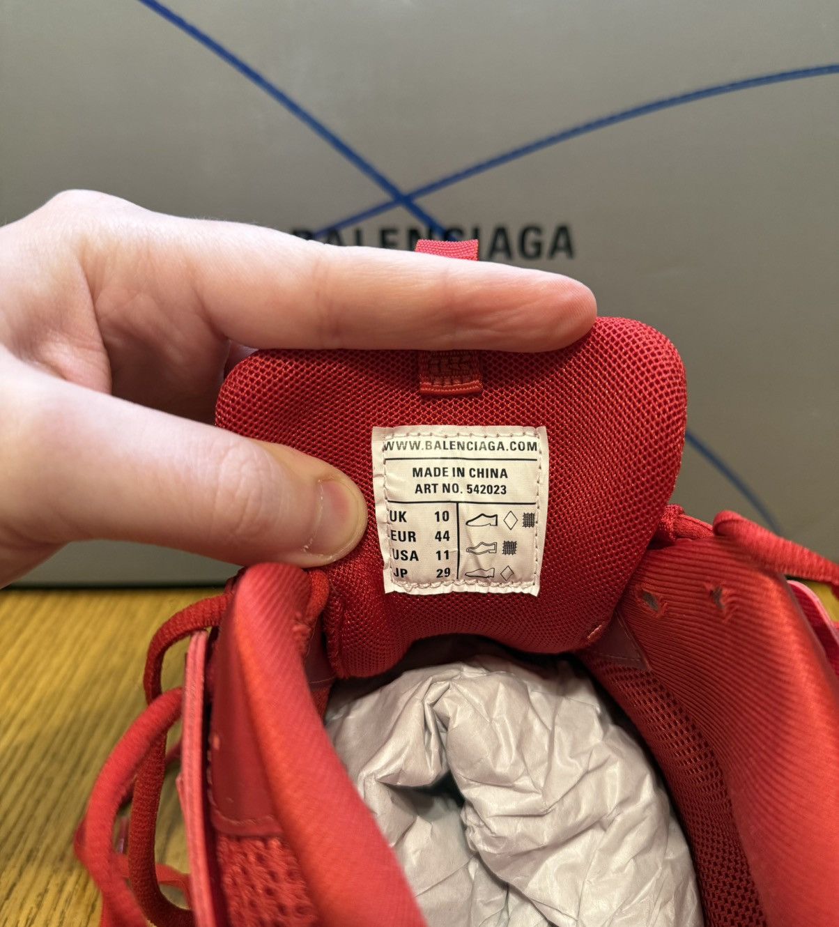 Balenciaga Balenciaga Track Sneaker (Red) Size US 11 / EU 44 - 7 Thumbnail