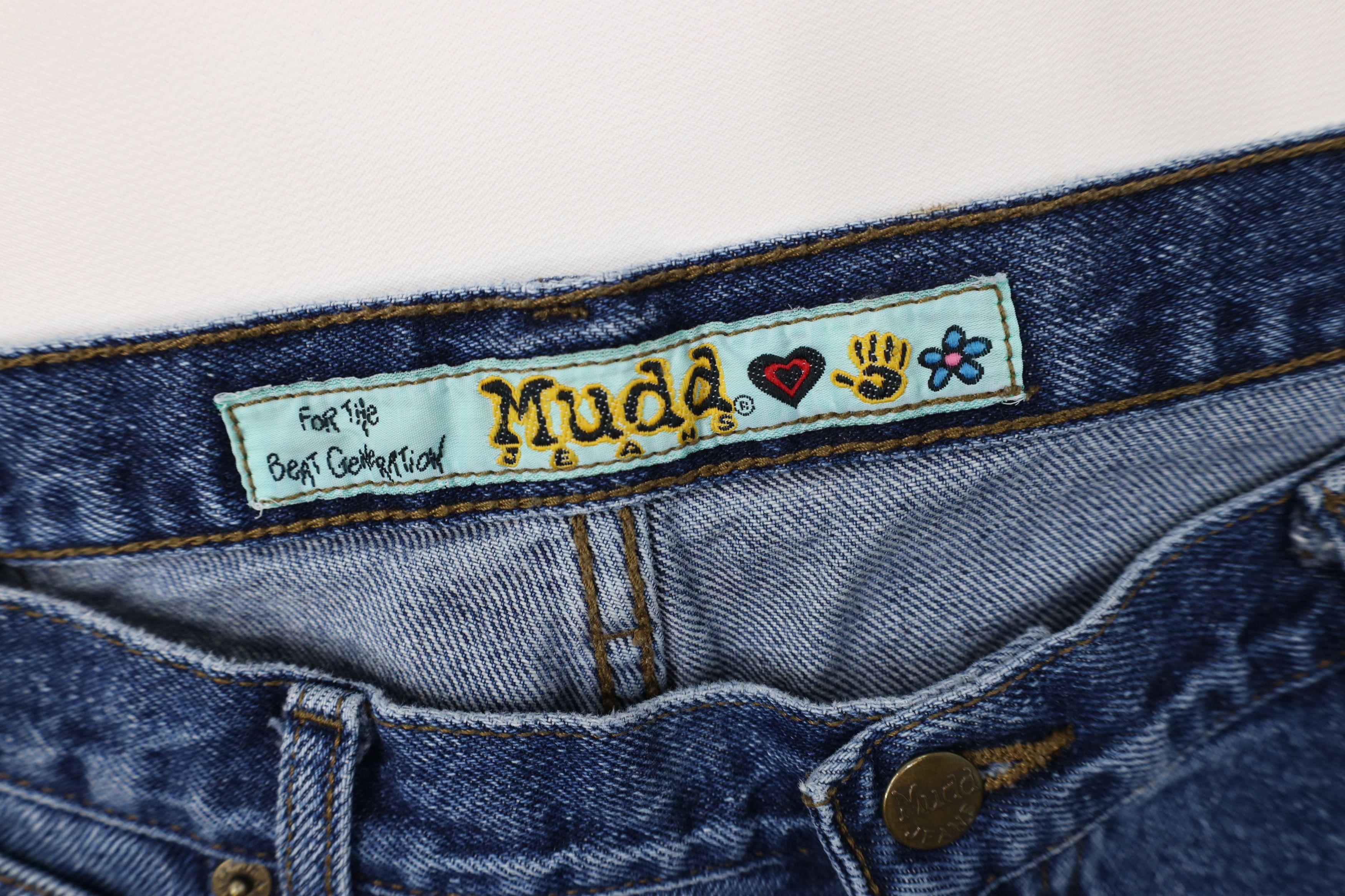 Vintage Vintage 90s Y2K Mudd Flared Wide Leg Denim Jeans Blue Size 34" / US 12 / IT 48 - 9 Thumbnail