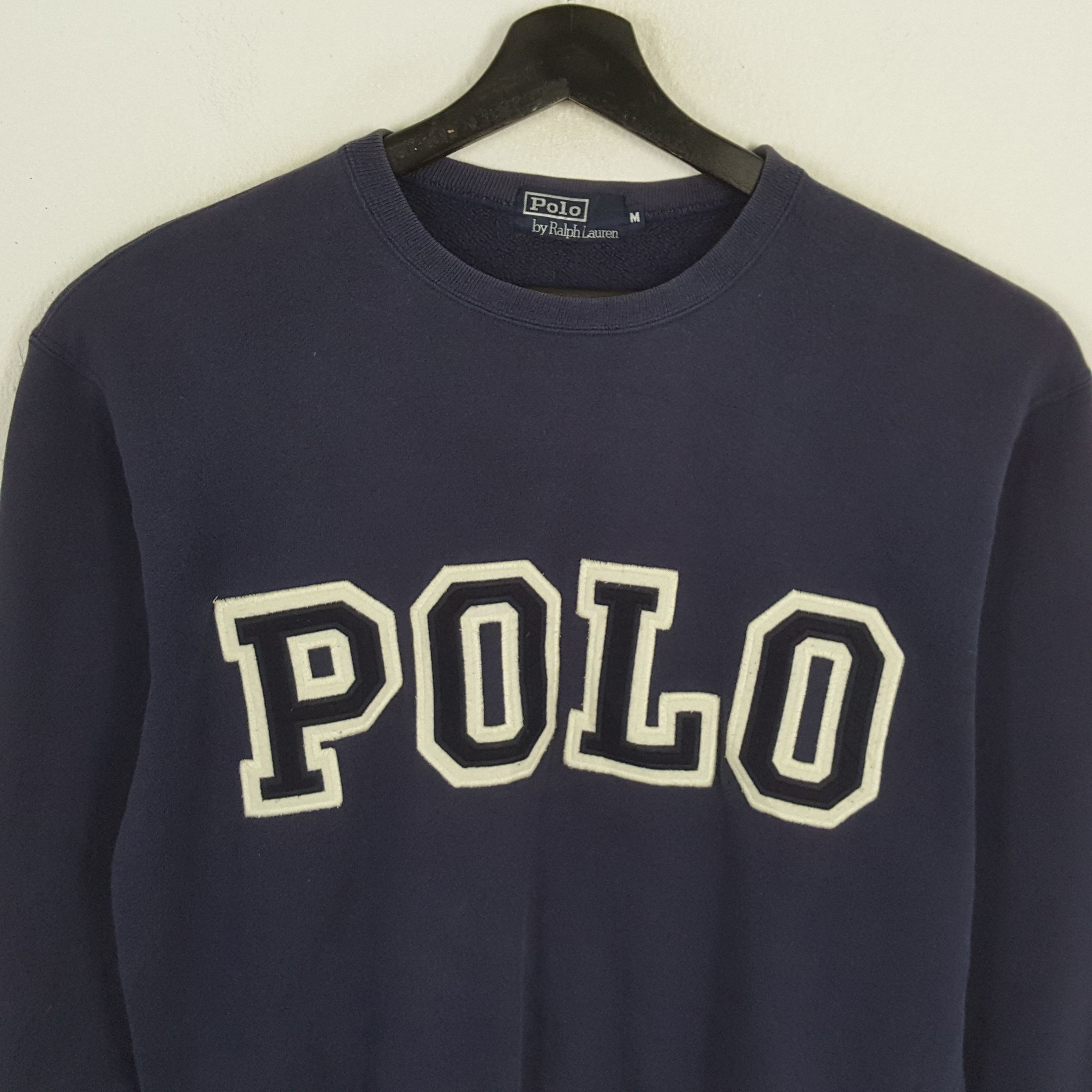 Polo Ralph Lauren × Vintage POLO by RALPH LAUREN Big Spellout Design Sweatshirt Size US M / EU 48-50 / 2 - 2 Thumbnail