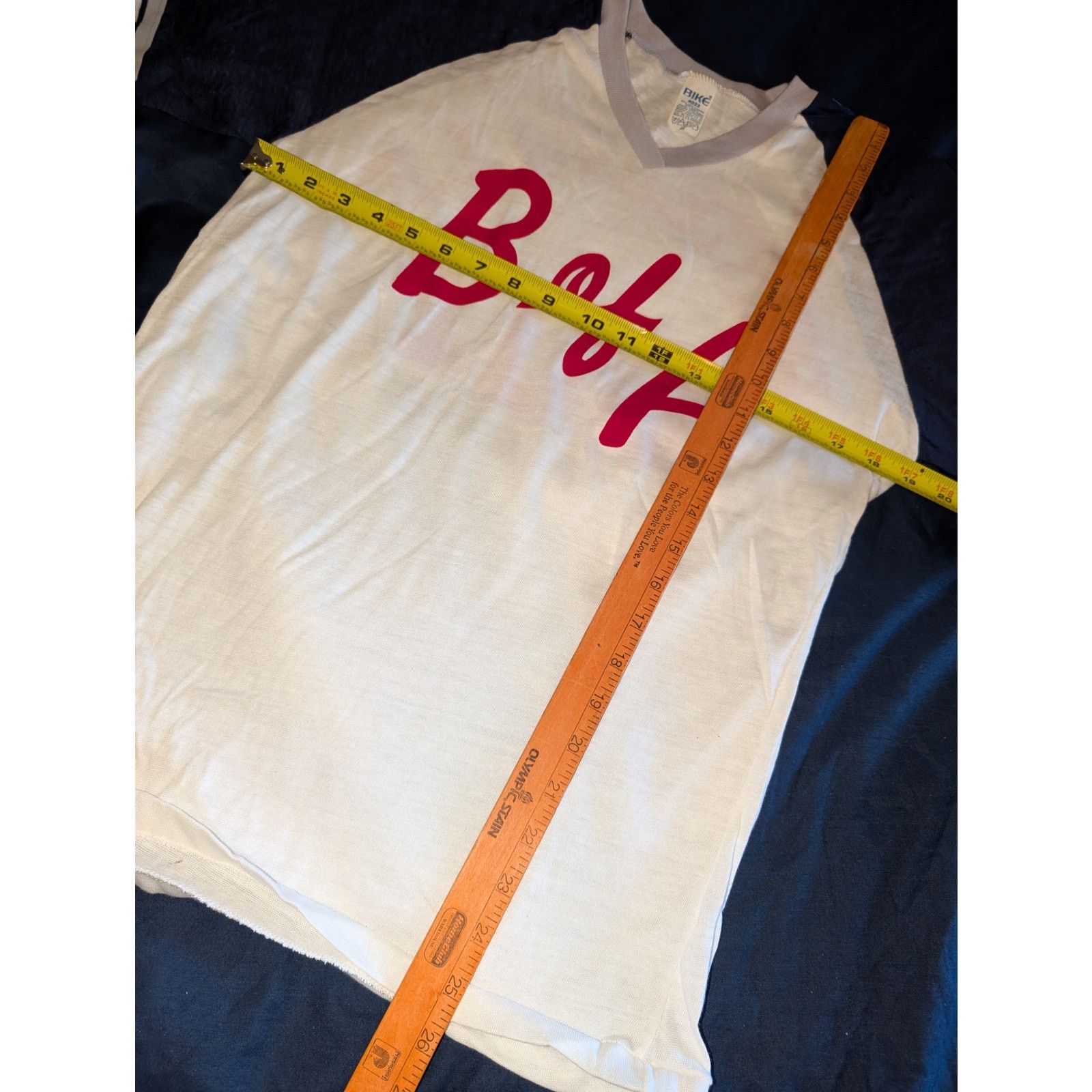 Russell Athletic Vtg Bike Raglan Baseball Tee Shirt B of A Porterville Medium Size US M / EU 48-50 / 2 - 5 Thumbnail