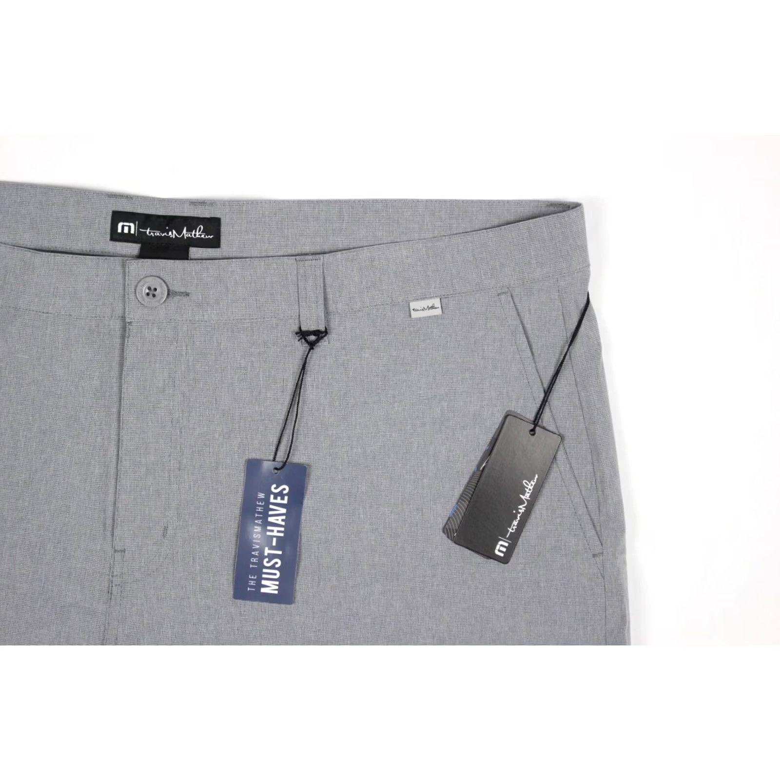 TravisMathew Travis Mathew Men's Sand Harbor Golf Shorts 40 Heather Sleet Micro Stripe 1MW397 Size US 40 / EU 56 - 4 Thumbnail