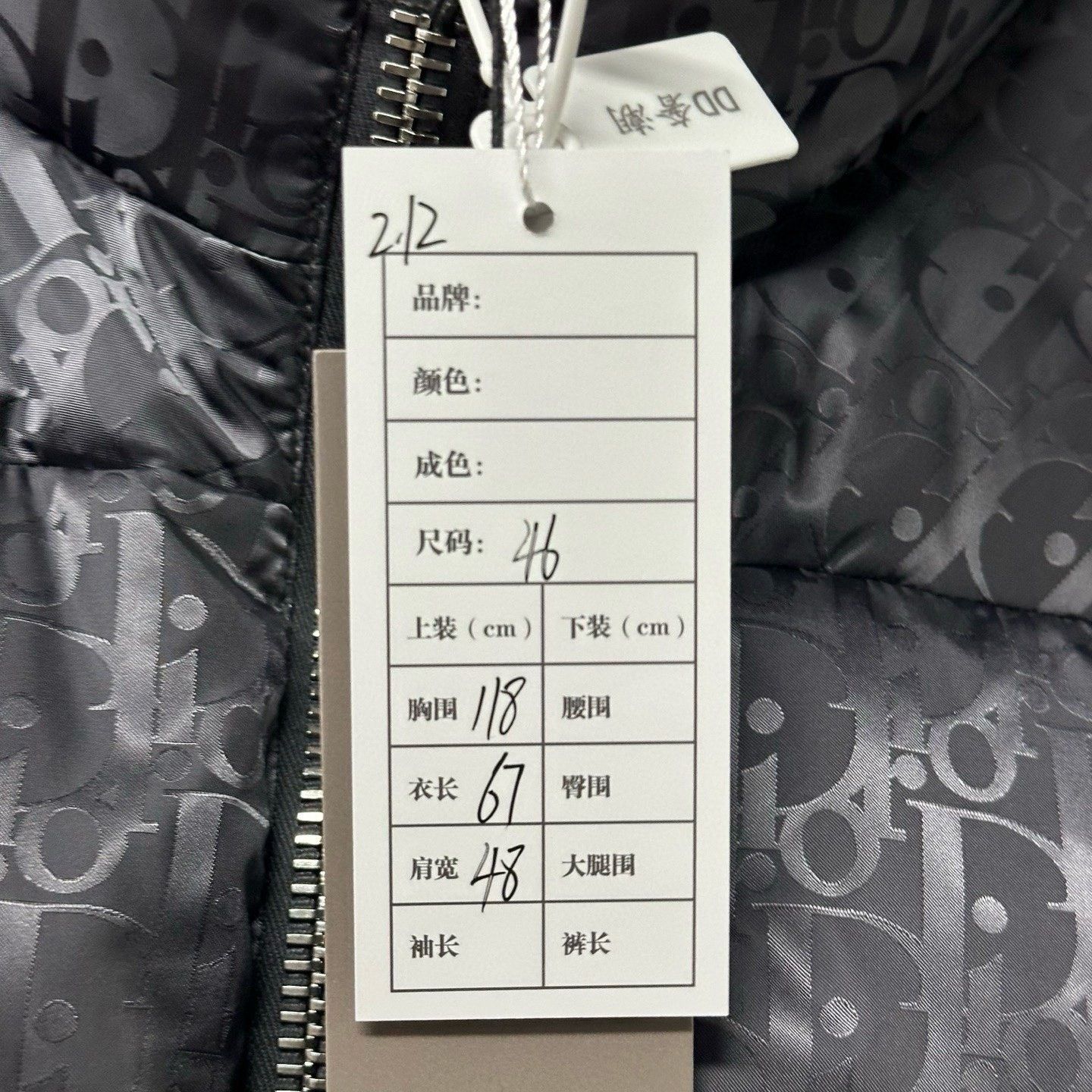 Dior Dior Stand Collar Logo Print Down Jacket Size US S / EU 44-46 / 1 - 5 Thumbnail