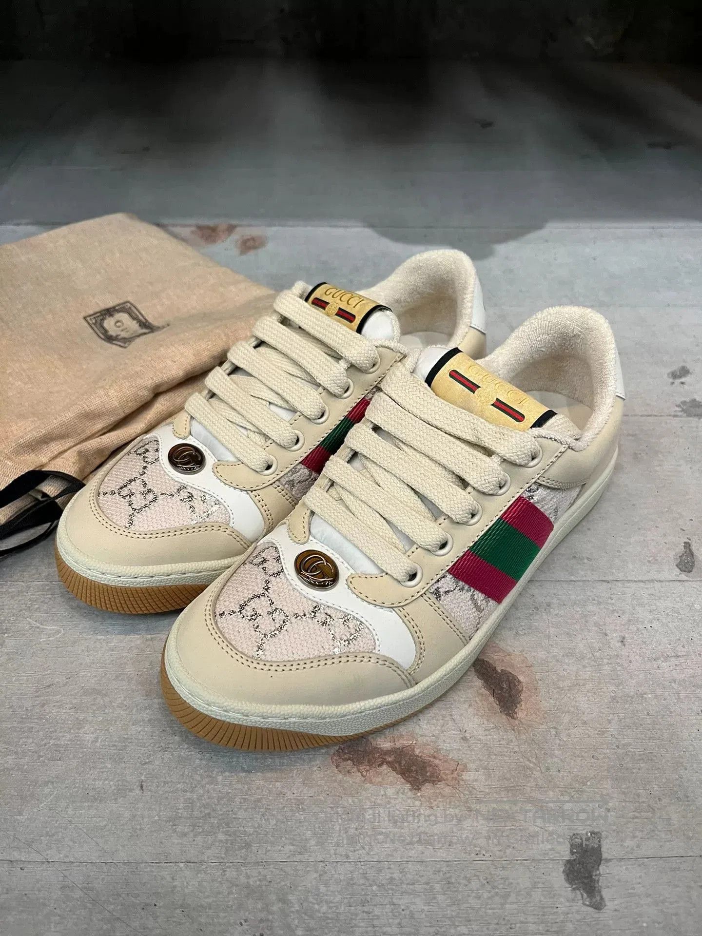 Gucci Gucci GG Enamel Pink Silver Sneakers. Size US 4 / IT 34 - 2 Thumbnail