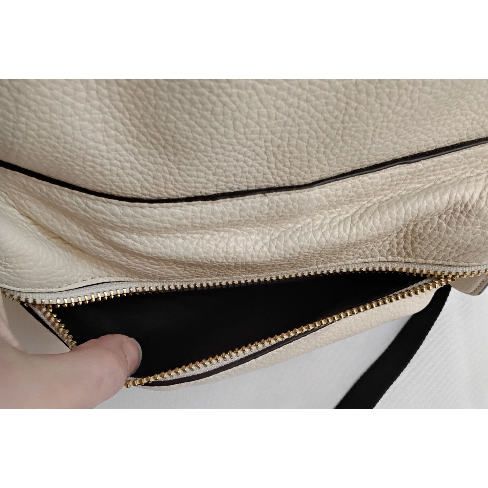 Coach Coach Charlie Mini Backpack Cream Pebbled Leather Black Trim Size ONE SIZE - 11 Thumbnail