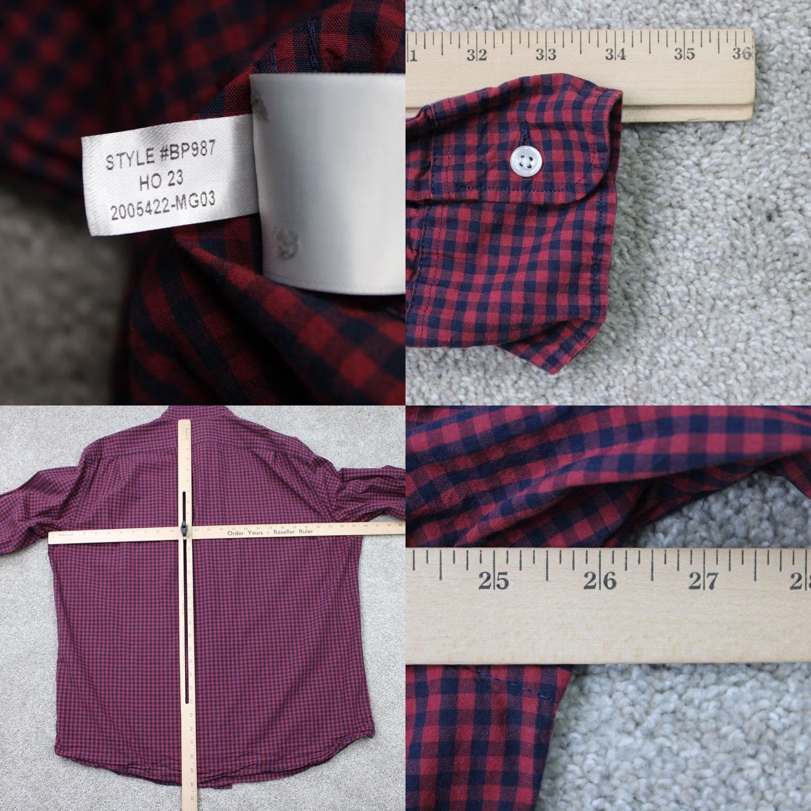 J.Crew J.CREW Shirt Men 2XL XXL Blue/Red Plaid Slim Fit Button-Up Long Sleeve Cotton Washed Flex - Womens/Mens Size US XXL / EU 58 / 5 - 8 Thumbnail