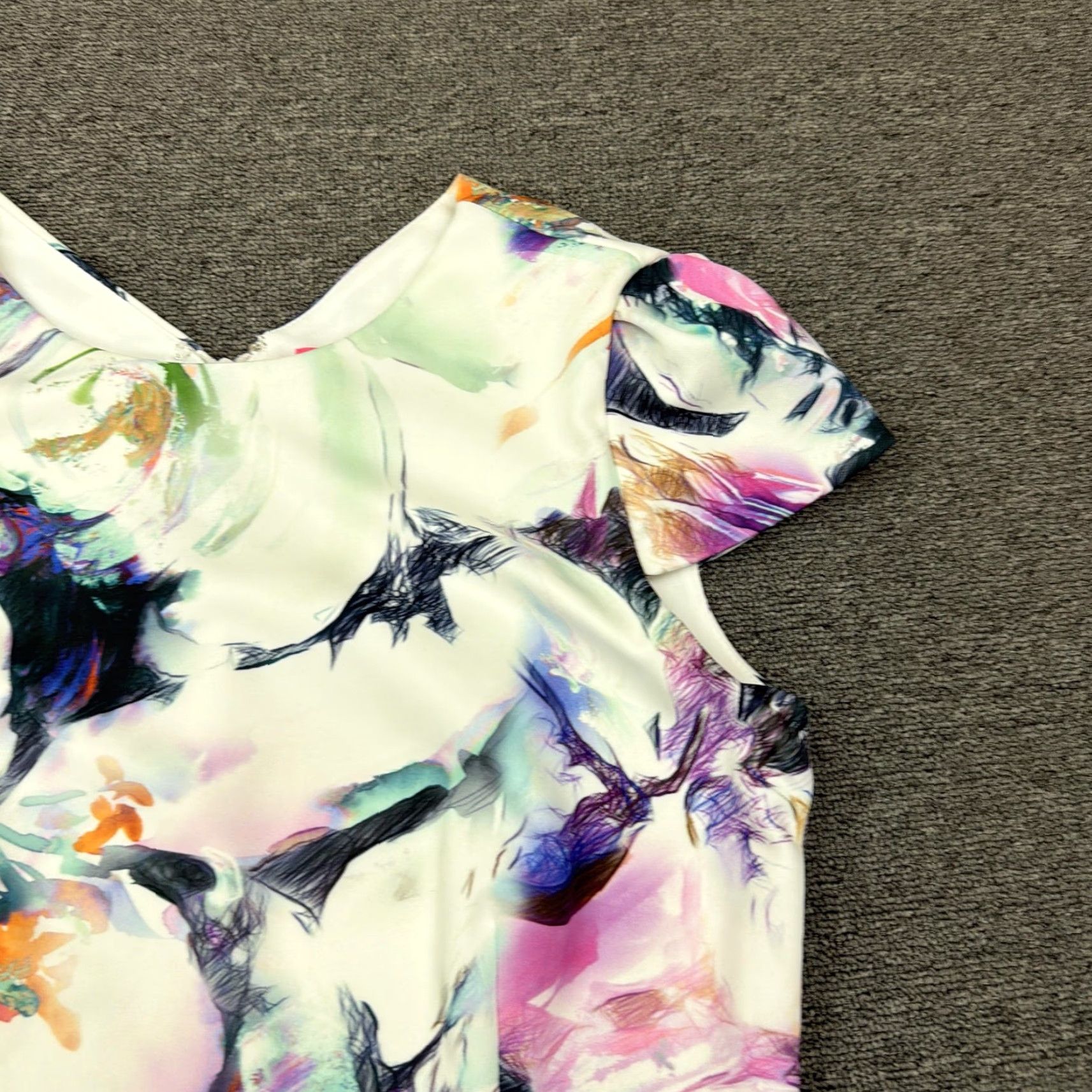 Betsey Johnson Betsey Johnson Dress Womens 12 Multicolor Floral Ruffle Hem Sheath Midi Party Size XL / US 12-14 / IT 48-50 - 5 Thumbnail