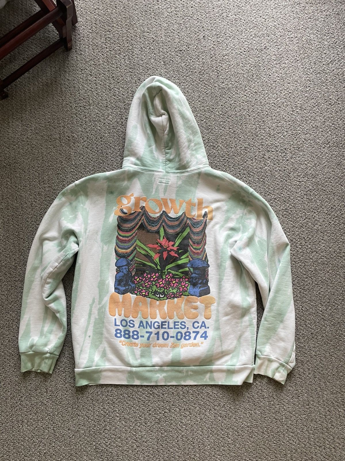 Market Market Growth Tie Dye Hoodie 'Green Stripe Tie Dye' Size US XL / EU 56 / 4 - 2 Thumbnail