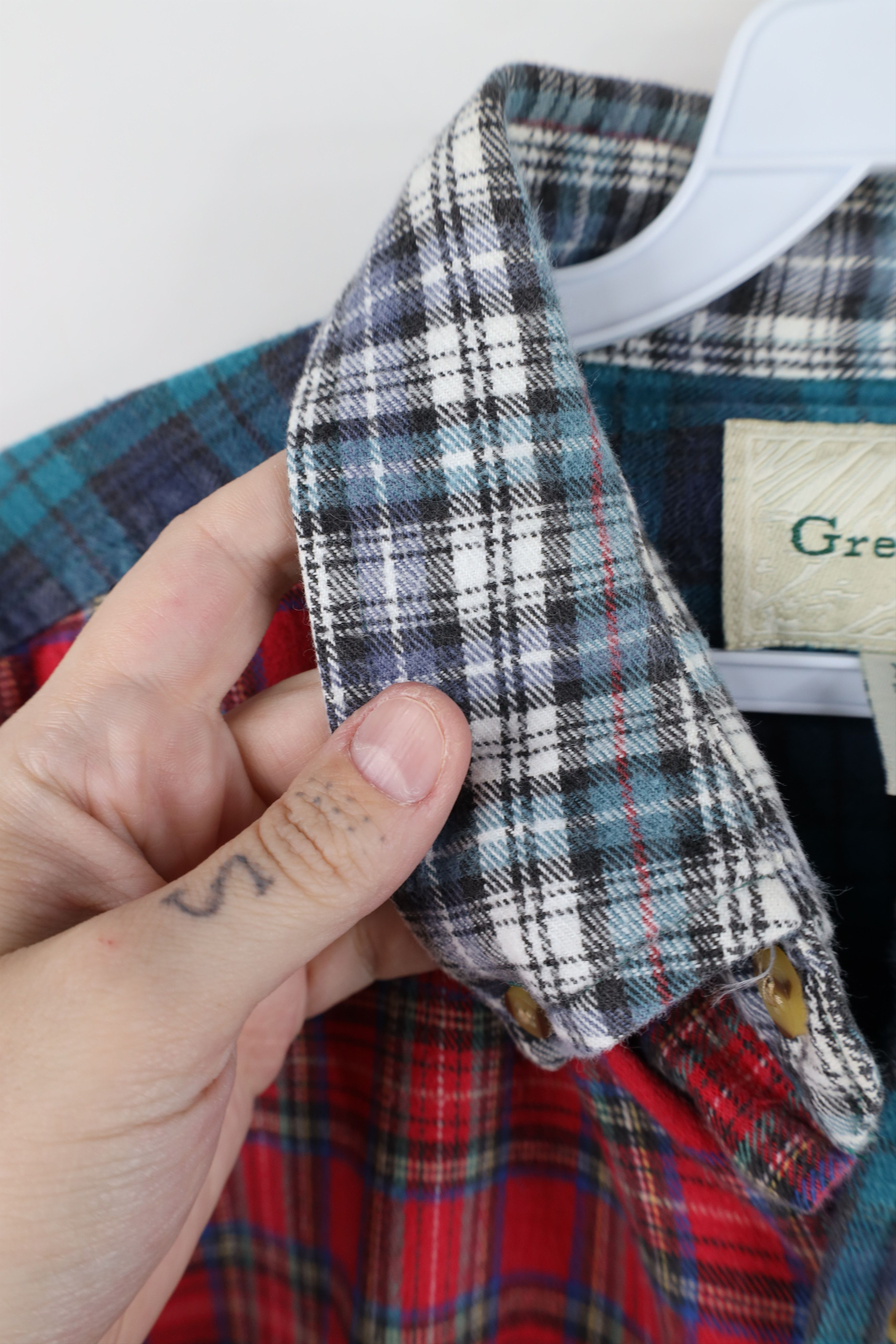 Vintage Vintage 90s Streetwear Cut and Sew Flannel Button Down Shirt Size US XL / EU 56 / 4 - 8 Thumbnail