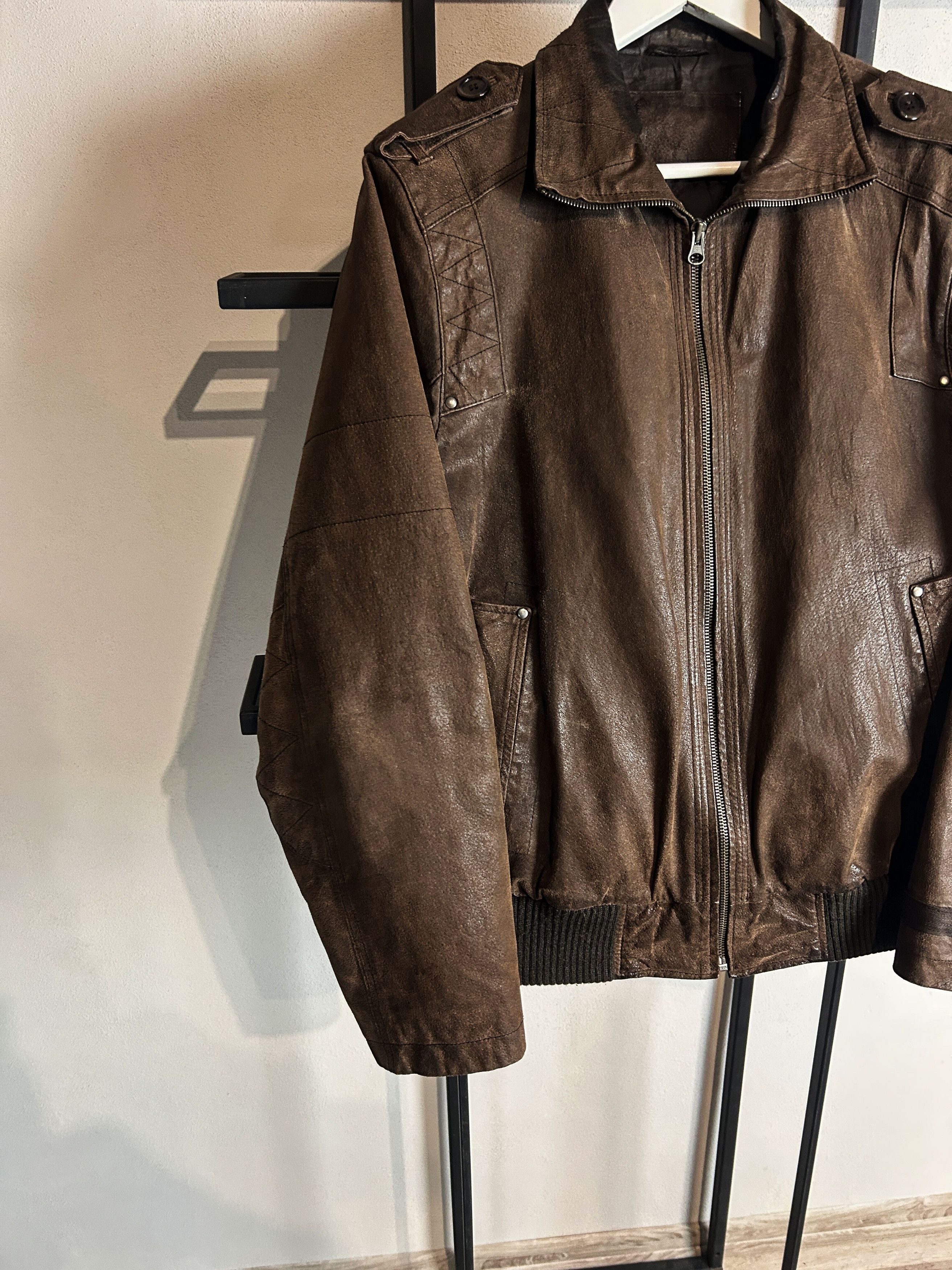 Japanese Brand VTG Yohji Yamamoto Style Cropped Kanye Boxy Leather Jacket Size US M / EU 48-50 / 2 - 3 Thumbnail