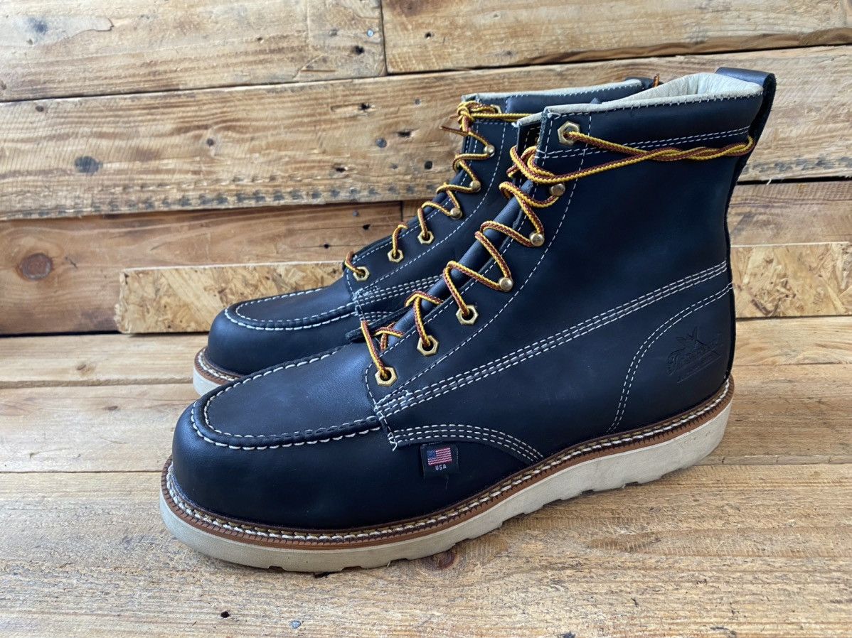 Thorogood Thorogood ‘8 black leather moc-toe boots sz 11.5 Size US 11.5 / EU 44-45 - 3 Thumbnail