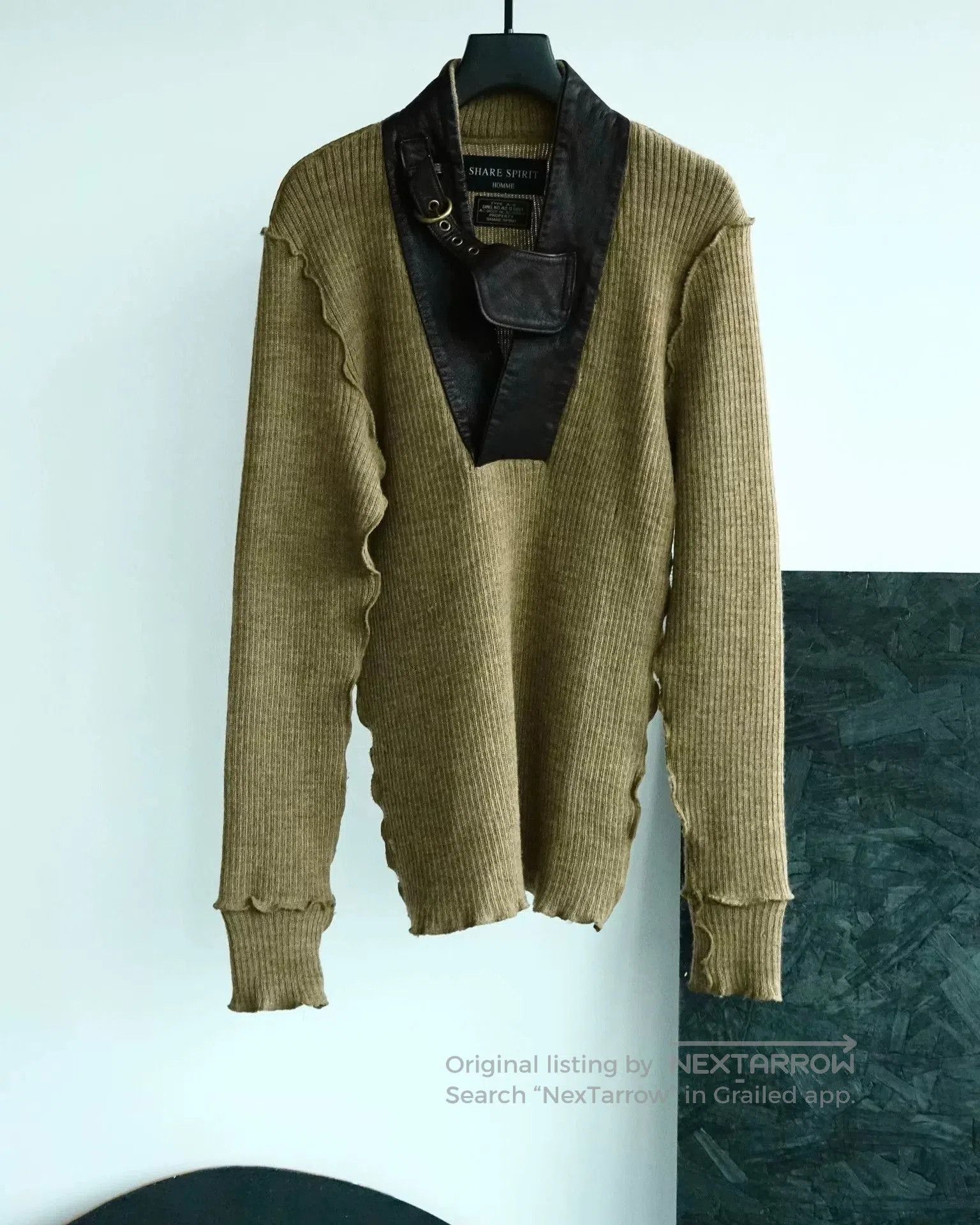 Share Spirit Homme Vintage Style Military Knit Sweater. Size M / US 6-8 / IT 42-44 - 5 Thumbnail