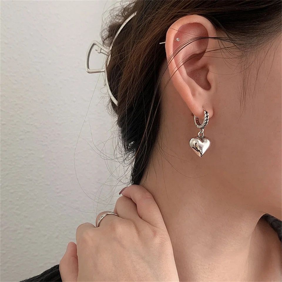 Other Little Bear Love Heart Asymmetric Hoop Earrings Size ONE SIZE - 5 Thumbnail