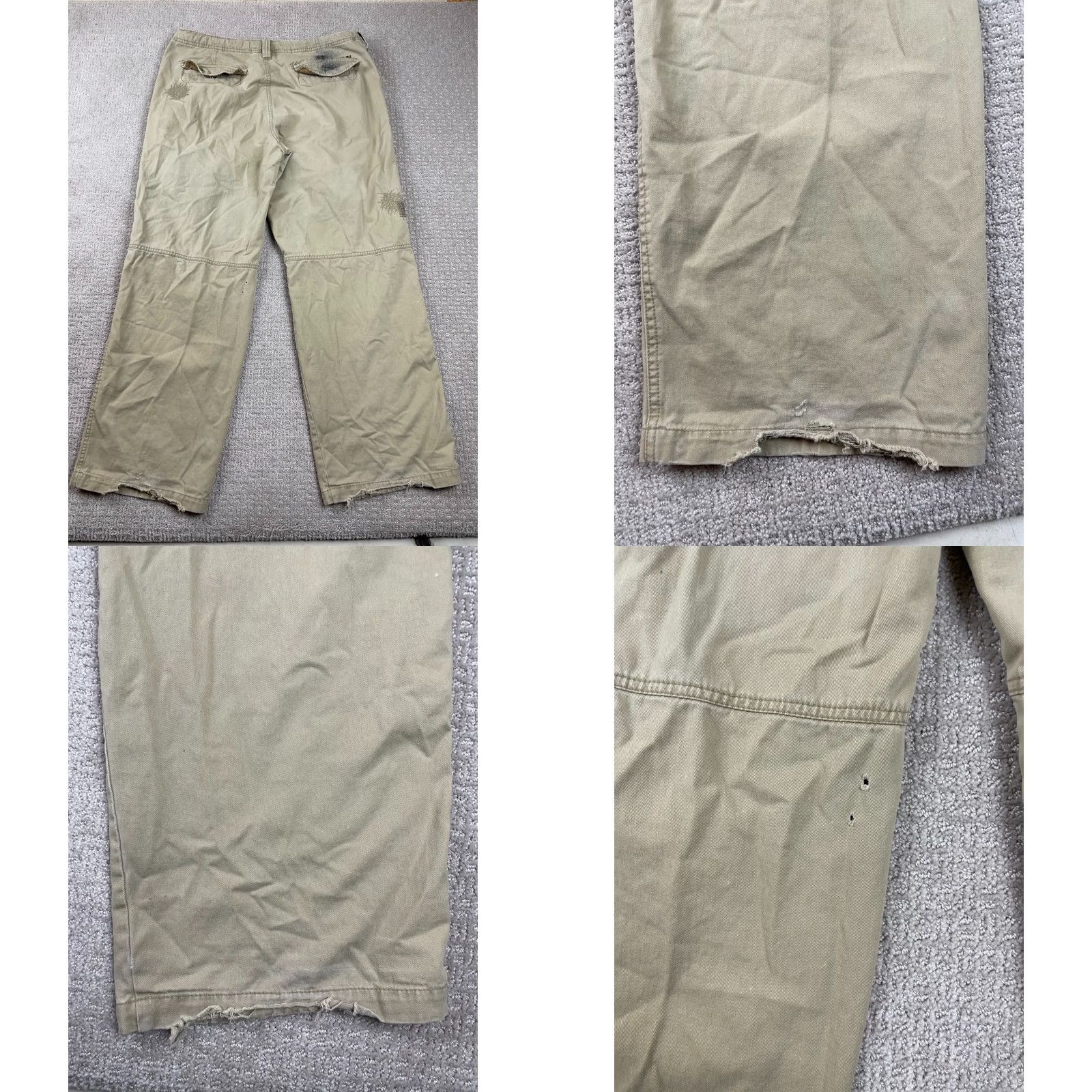 Iro VTG IRON Pants Cargo Wide-Leg 37x31 Beige Mens 90s Y2K Skater Baggy Cargo Pocket Cotton Wide Leg Inseam 31 Mens Size US 37 - 8 Thumbnail