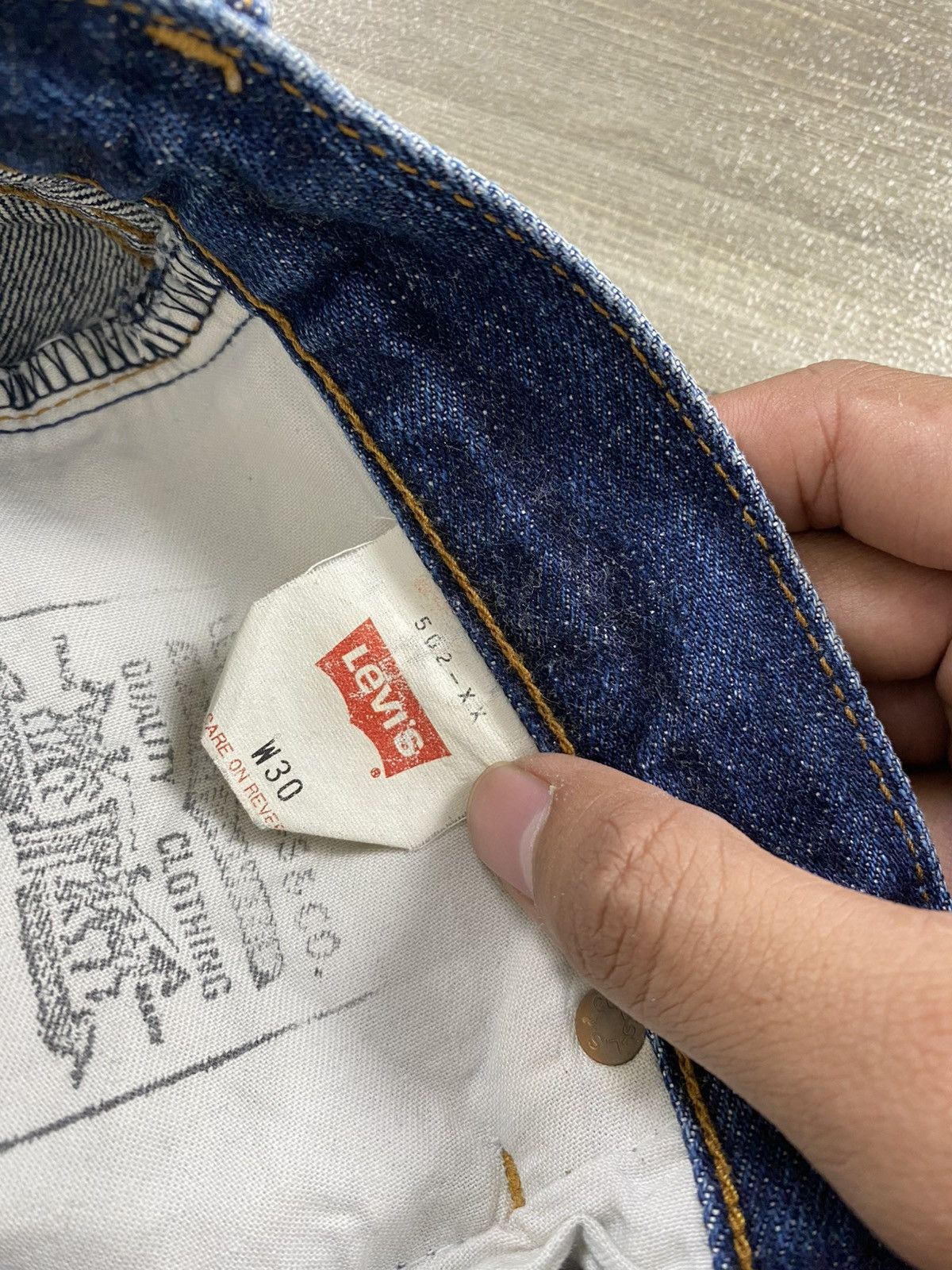 Levi's Vintage Clothing 🇯🇵Vintage Levis 502XX LVC Rindem Selvedge Distressed Jeans Size US 30 / EU 46 - 11 Thumbnail